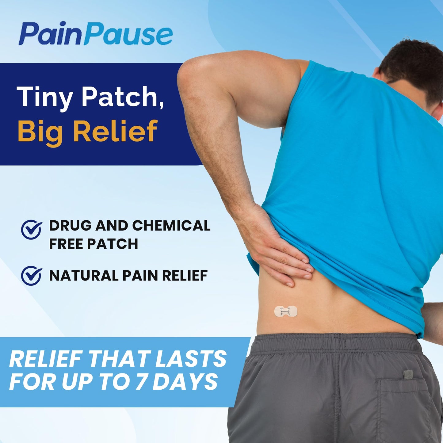 PainPause Long Lasting Pain Relief - Back, Hip, Knee, Neck, Plantar Fasciitis, and Others - Relief for Up to 7 Days, Clinically Tested, 4 Devices in 2 Pouches PainPauseBuy Supplements Australia