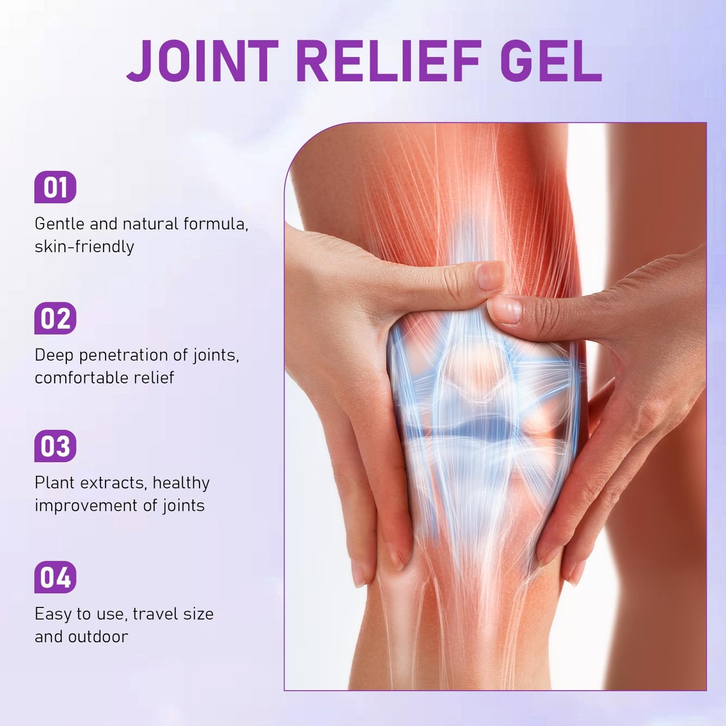 2PCS Soothing Relief Massage Gel, Joint Gel Purple Gel Cooling Activities Throughout The Body, Soothing Knees, Lumbar, Neck, Back, Shoulders, Hands, and Feet iaredonBuy Supplements Australia