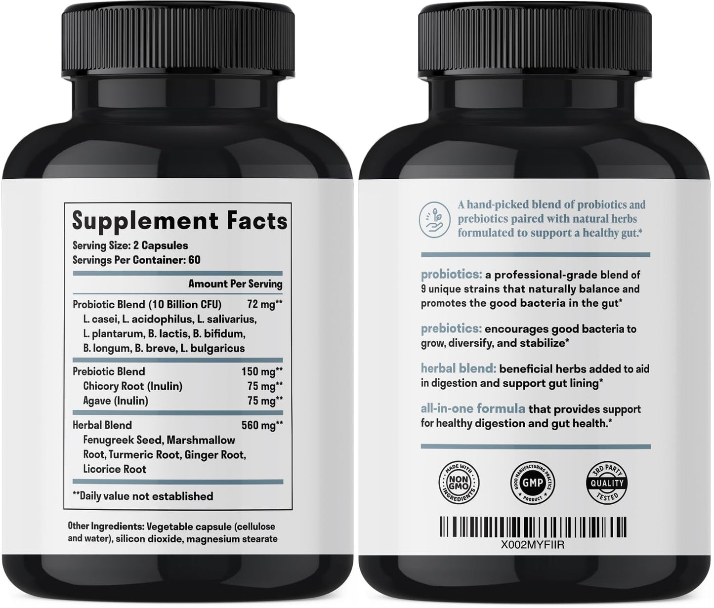 Nuven Naturals All-in-One Gut Health w/Probiotics, Prebiotics, Digestion-Supporting Herbs