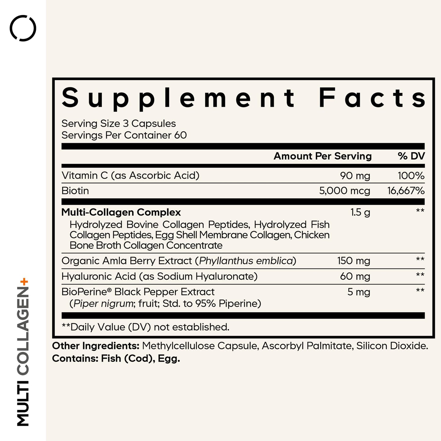 Codeage Multi Collagen+ Supplement with Vitamin C, Biotin 5000 mcg, Hyaluronic Acid, Amla Berry, BioPerine - 5 Types of Collagen Grass-Fed, Pasture-Raised - 2-Month Supply - Non-GMO - 180 Capsules CodeageBuy Supplements Australia