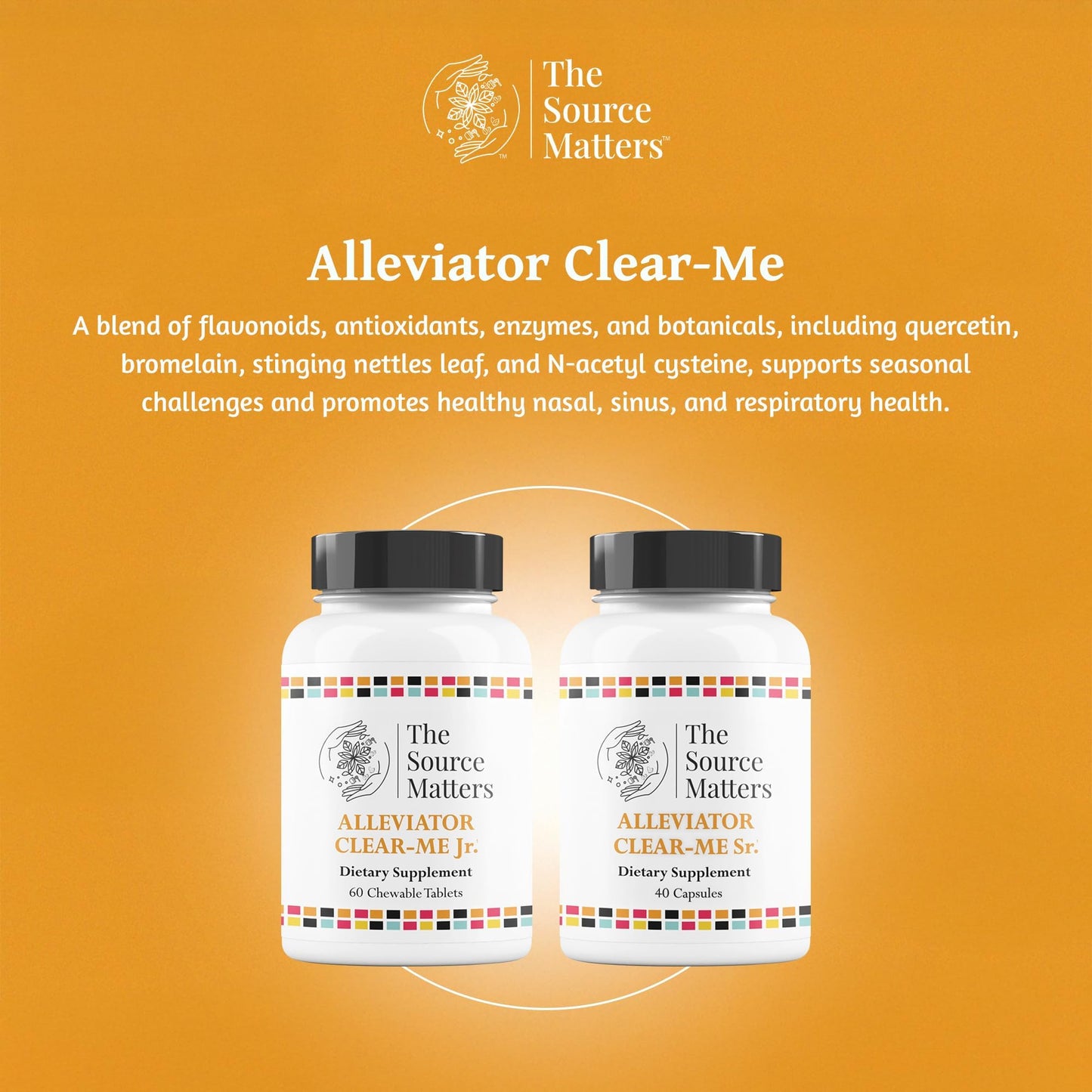 The Source Matters Alleviator Clear-ME SR Seasonal Allergy Relief and Immune Support | Quercetin, Bromelain, Stinging Nettles, NAC, and Vitamin C (40 Capsules) THE SOURCE MATTERS buy supplements Au
