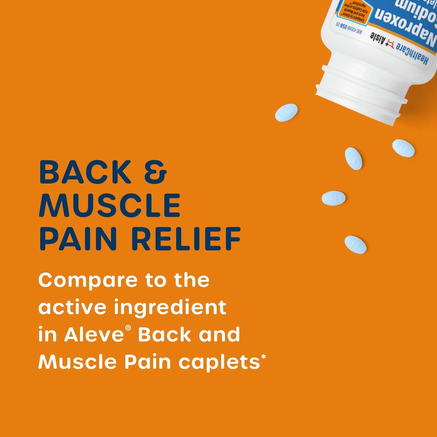 HealthCareAisle Naproxen Sodium, 220 mg - 225 caplets - Back and Muscle Pain Reliever, Up to 12 Hours of Relief HealthCareAisleBuy Supplements Australia