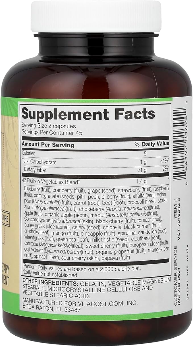 Vitacost Root2®, 42 Fruits & Vegetables, 90 Capsules Vitacost Brand buy supplements Au