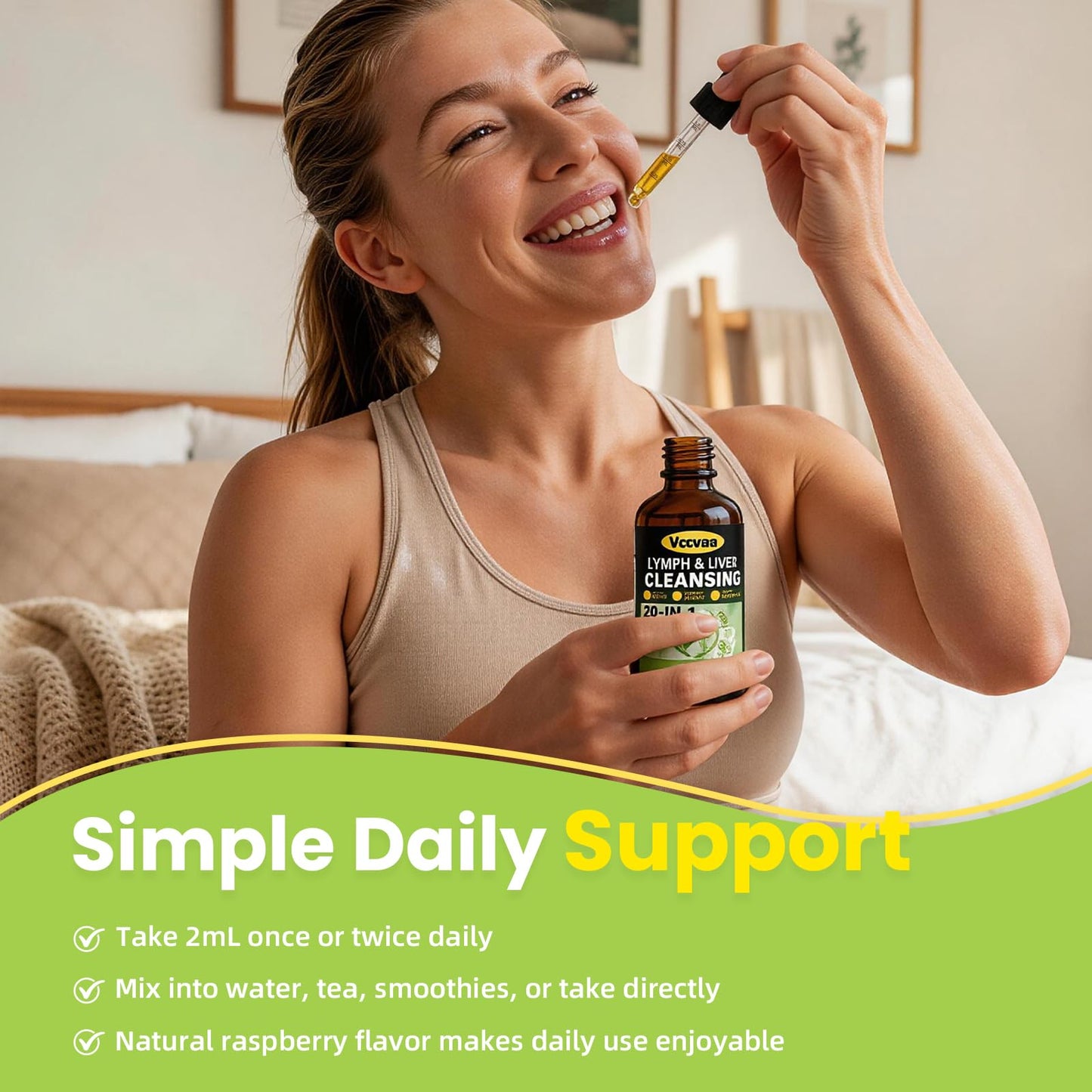 Vccvaa Lymph & Liver Cleanse - 20-in-1 Lymphatic Drainage & Liver Detox Supplement with Milk Thistle, Echinacea, Fucoxanthin - 60mL Liquid Formula for Immune & Digestive Support Vccvaa buy supplements Au