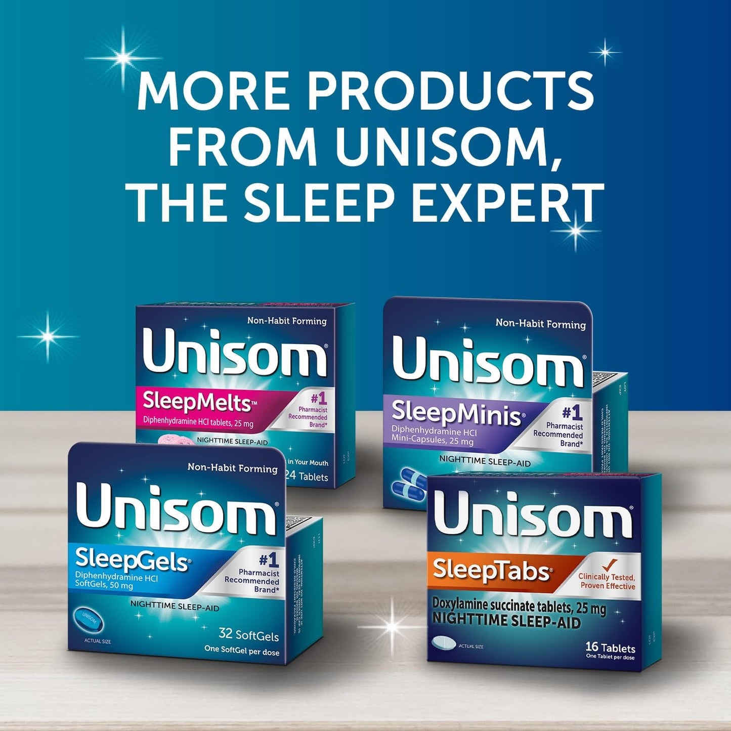Unisom SleepTabs, Nighttime Sleep-aid, Doxylamine Succinate, 48 Tablets Unisom buy supplements Au