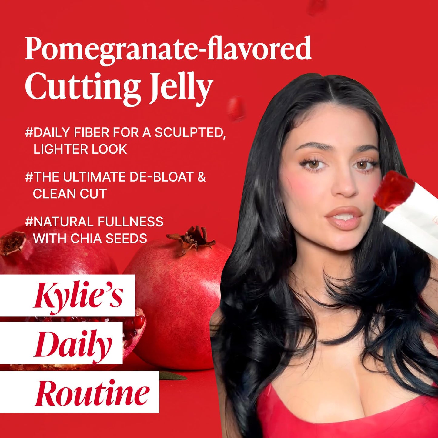 FOODOLOGY Coleology Cutting Stick Jelly (Pomegranate) – Dietary Fiber Supplement for Healthy Weight Management, Chia Seeds & Garcinia Cambogia