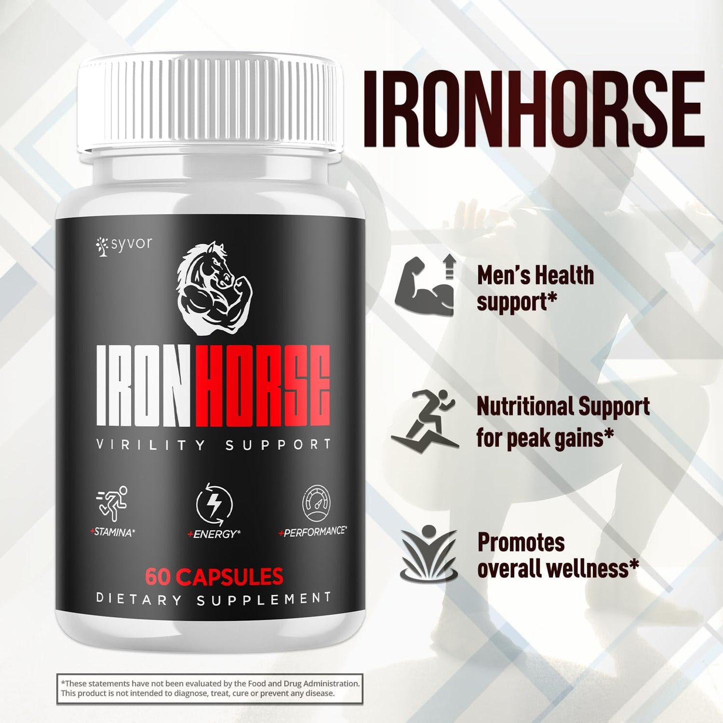 Iron Horse Supplement Pills, Official Iron Horse Pills for Men with All Natural Ingredients, Advanced IronHorse Capsules Designed to Support Health and Wellness with Premium Vitamins (60 Capsules) SyvorBuy Supplements Australia