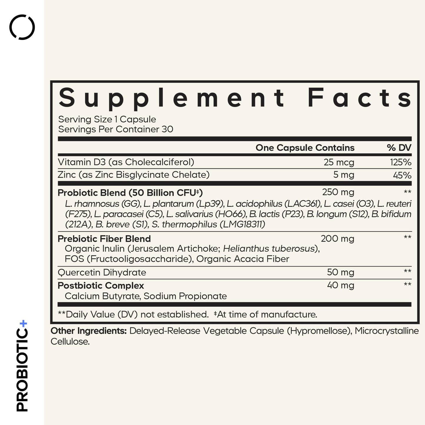 Codeage Probiotic+ 50 Billion CFU** Supplement - 12-Strain Probiotic Blend, Organic Prebiotic Fiber, Postbiotics, Vitamin D3, Zinc Bisglycinate, Quercetin - for Men & Women - Non-GMO - 30 Capsules CodeageBuy Supplements Australia