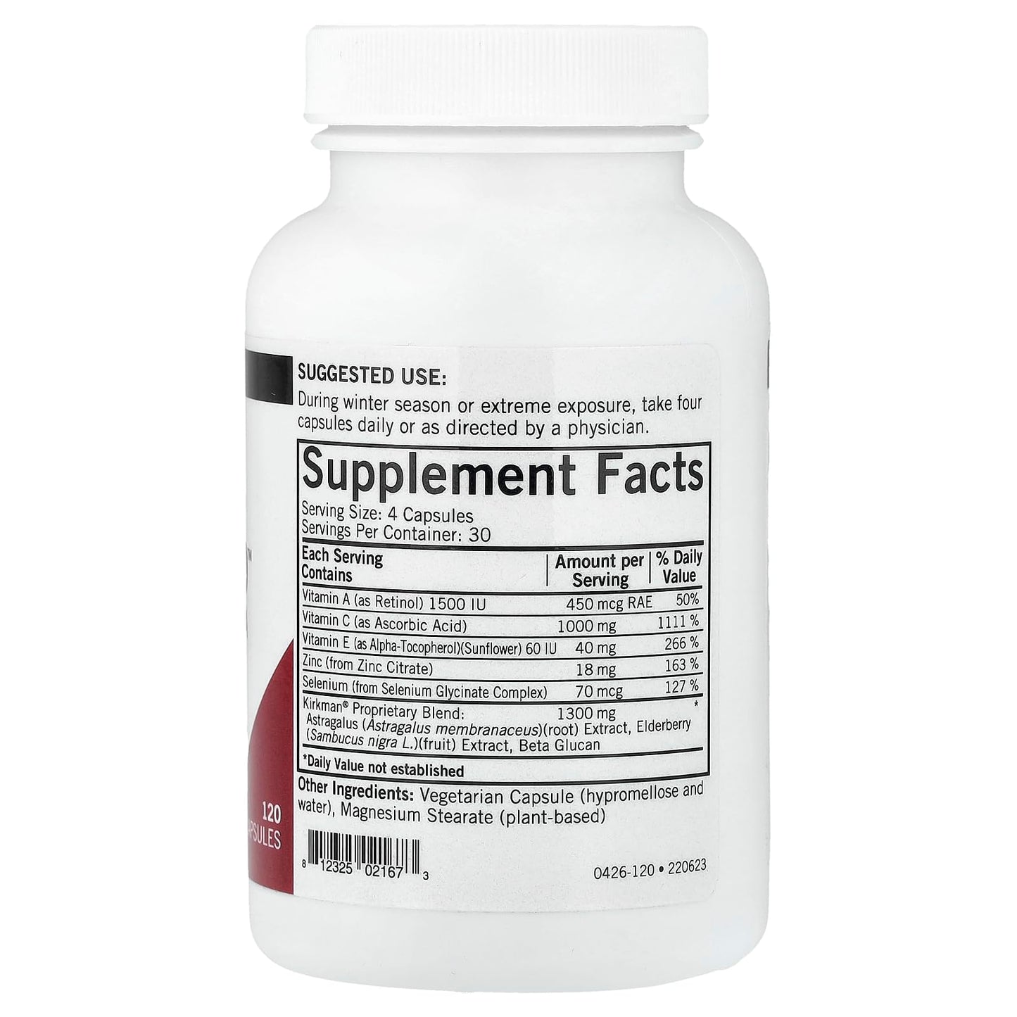 Kirkman - Immuno-Aid Advanced Formula - 120 Capsules - Immune Support - Potent Proprietary Blend - Hypoallergenic KirkmanBuy Supplements Australia