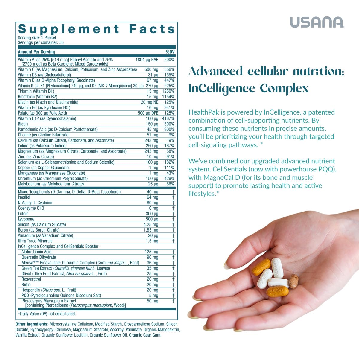 USANA HealthPak with InCelligence Technology and Essential Nutrients and Antioxidants to Support Total Body Health* – Convenient Daily AM/PM Packets – 56 Packets – 28 Day Supply USANABuy Supplements Australia