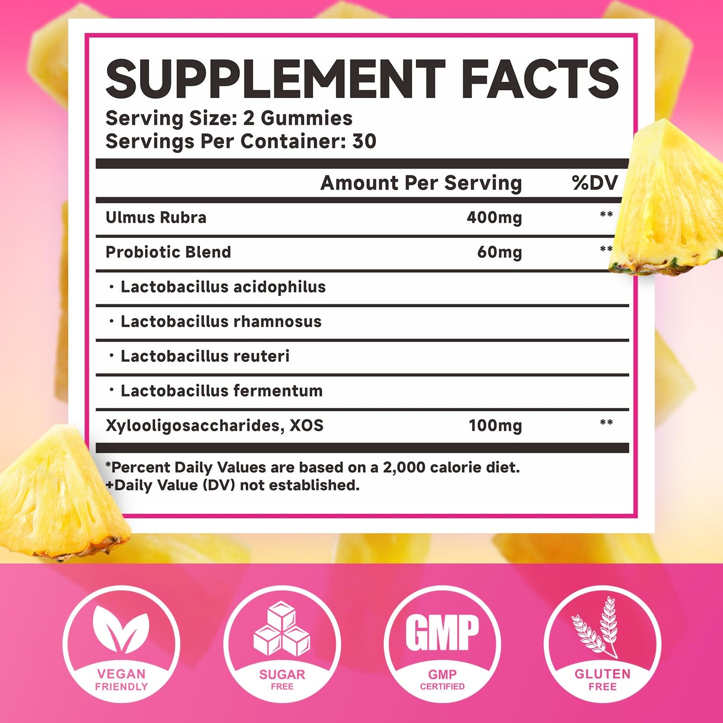 MEENCCD Her Juicy Feminine Probiotics Gummies with Slippery Elm & Lactobacillus Blend, Supports pH Balance & Immune Function, Promotes Vaginal Wellness, Pineapple Flavor, 60 Count MEENCCDBuy Supplements Australia