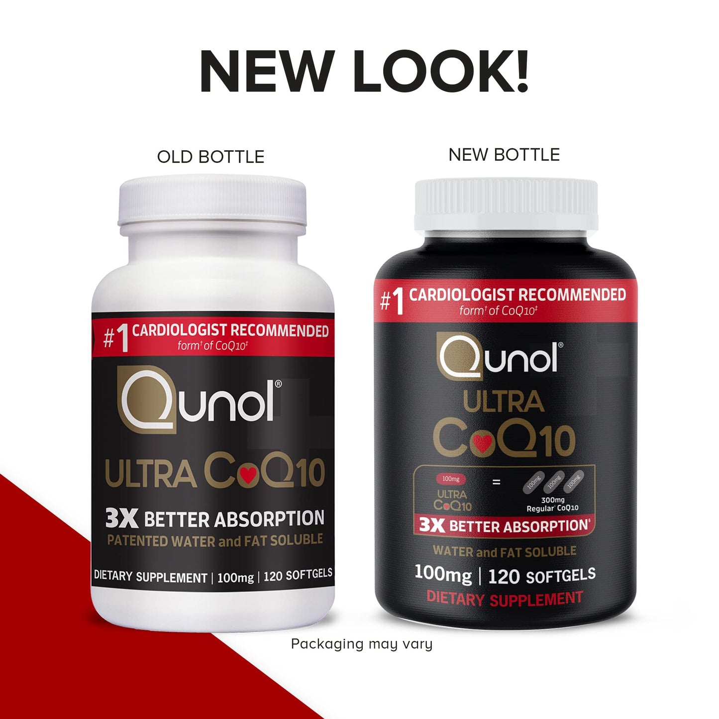 Qunol Ultra CoQ10 100mg, 3x Better Absorption, Patented Water and Fat Soluble Natural Supplement Form of Coenzyme Q10
