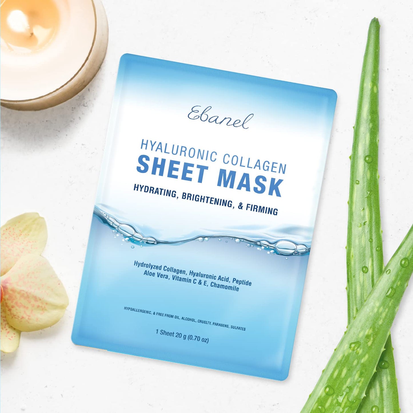 Ebanel Bundle of 30% AHA 2% BHA Chemical Peel and 10 Pack Collagen Face Mask