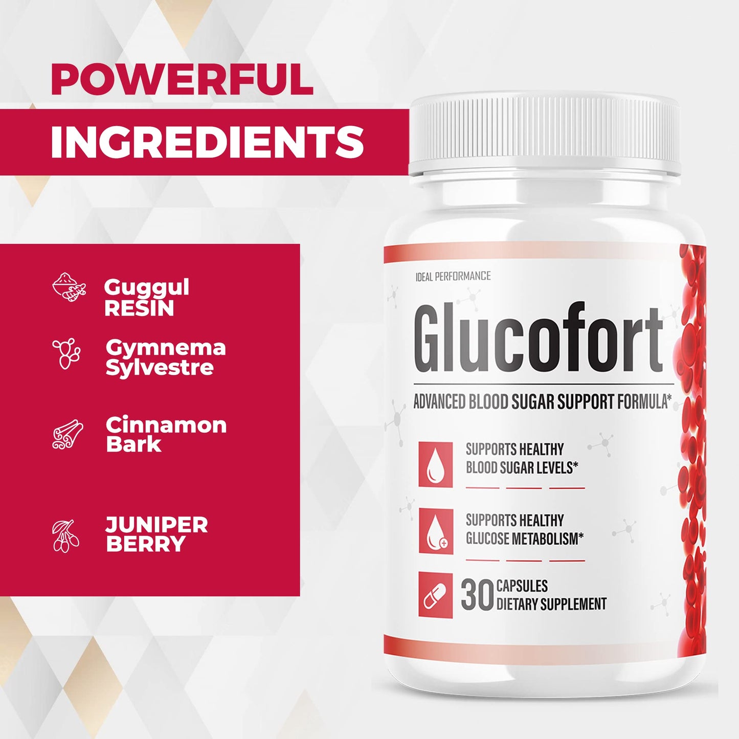 IDEAL PERFORMANCE (Official) Glucofort Supplement Support Formula (3 Pack) IDEAL PERFORMANCE buy supplements Au