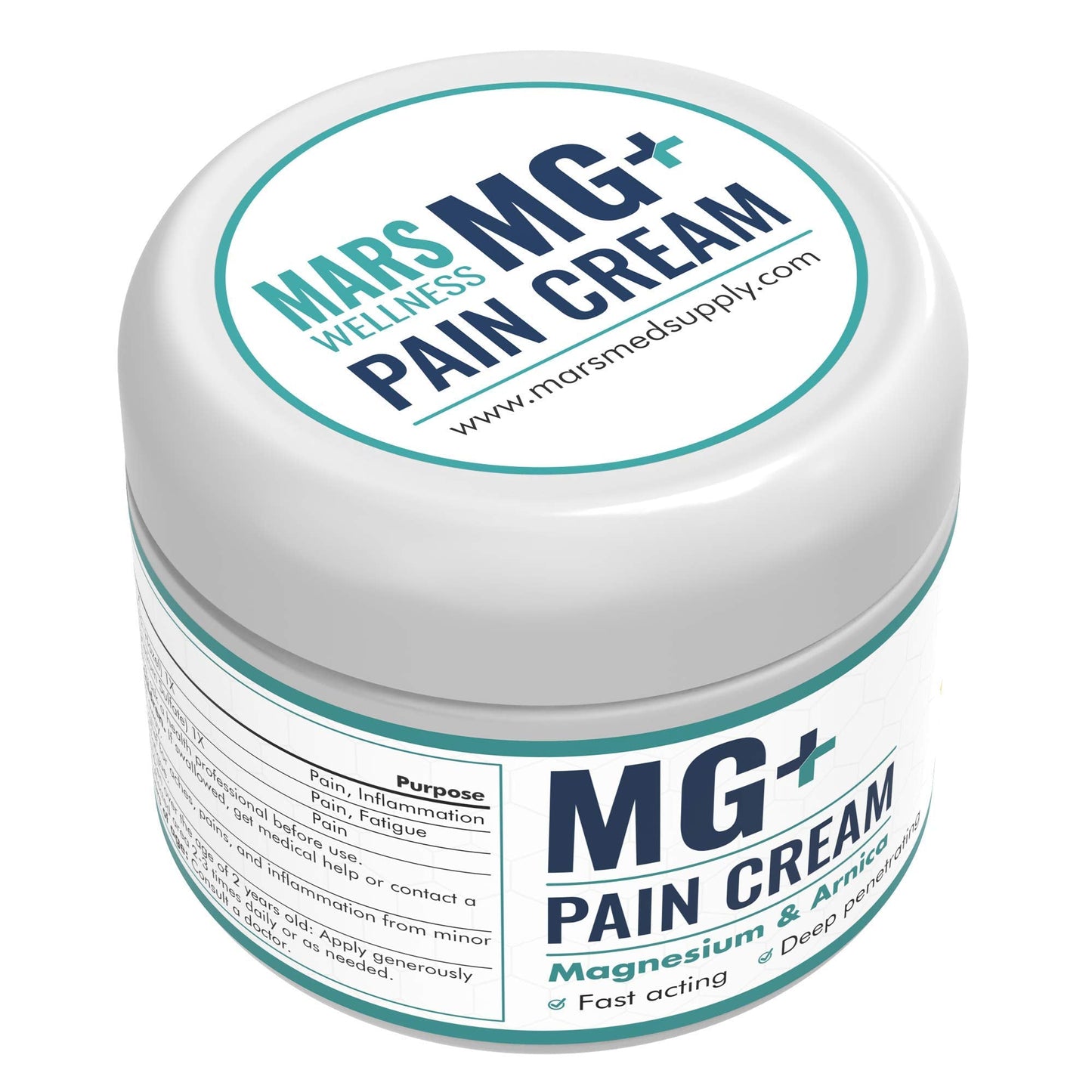 Mars Wellness MG+ Magnesium Cream Pain Relief - Extra Strength Magnesium and Arnica Cream - 4 OZ Tub - Neuropathy, Muscle Pain, and Leg Cramps Relief - 1 Pack MARS WELLNESSBuy Supplements Australia