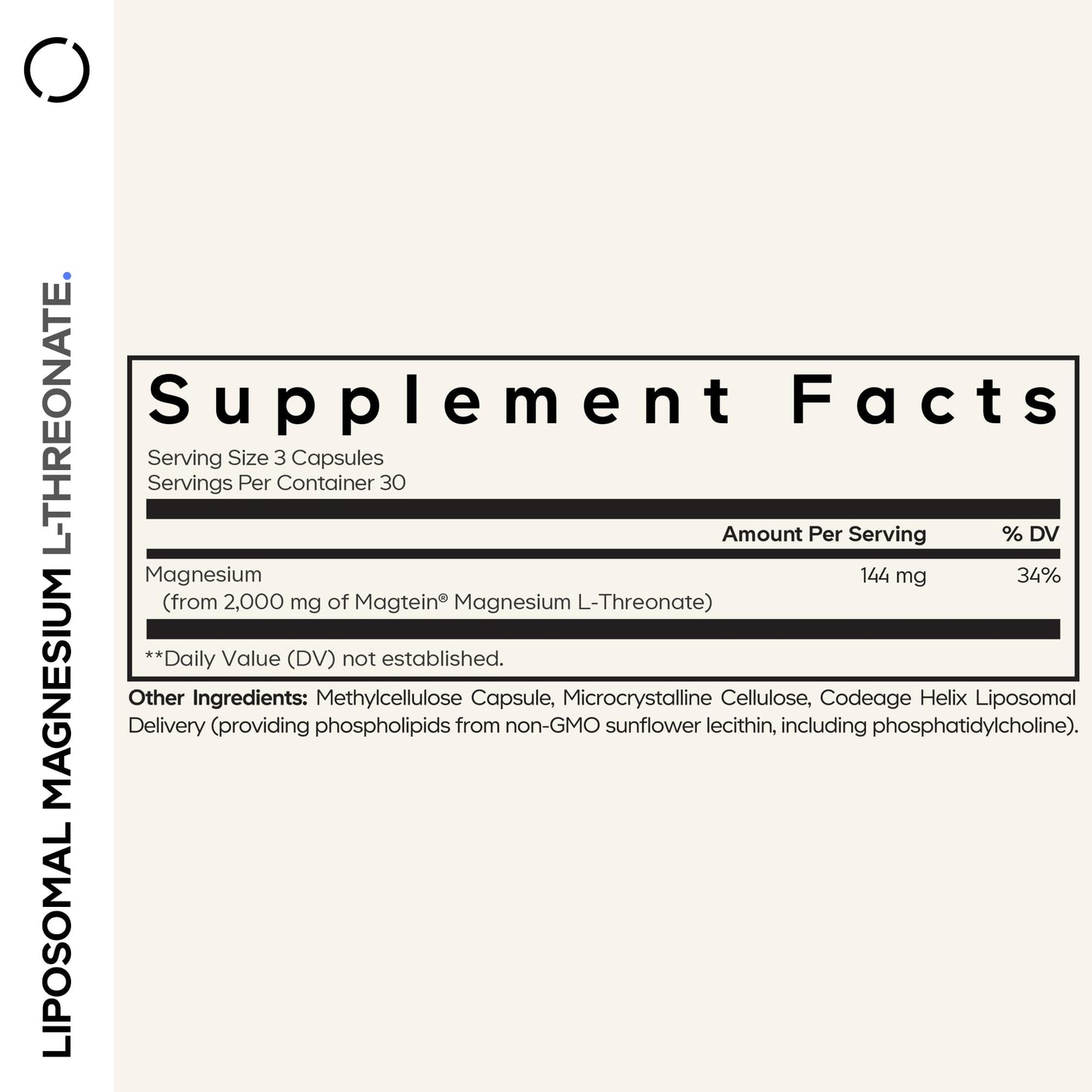 Codeage Liposomal Magnesium L-Threonate Supplement, Patented Magtein Magnesium Threonate for Brain Health, Memory and Cognitive Function Support, Bioavailable, Non-GMO - 90 Capsules CodeageBuy Supplements Australia