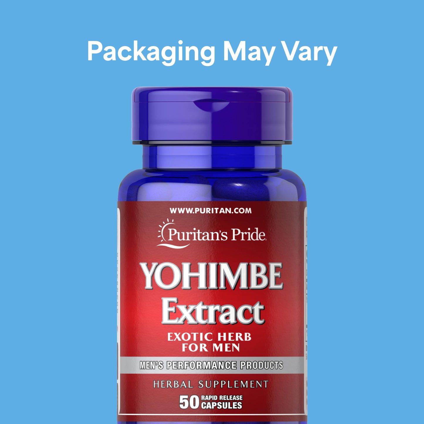 Puritan's Pride Yohimbe Exotic Herb for Men 250 mg (1000mg Equivalent), Dietary Supplement, 50 Rapid Release Capsules
