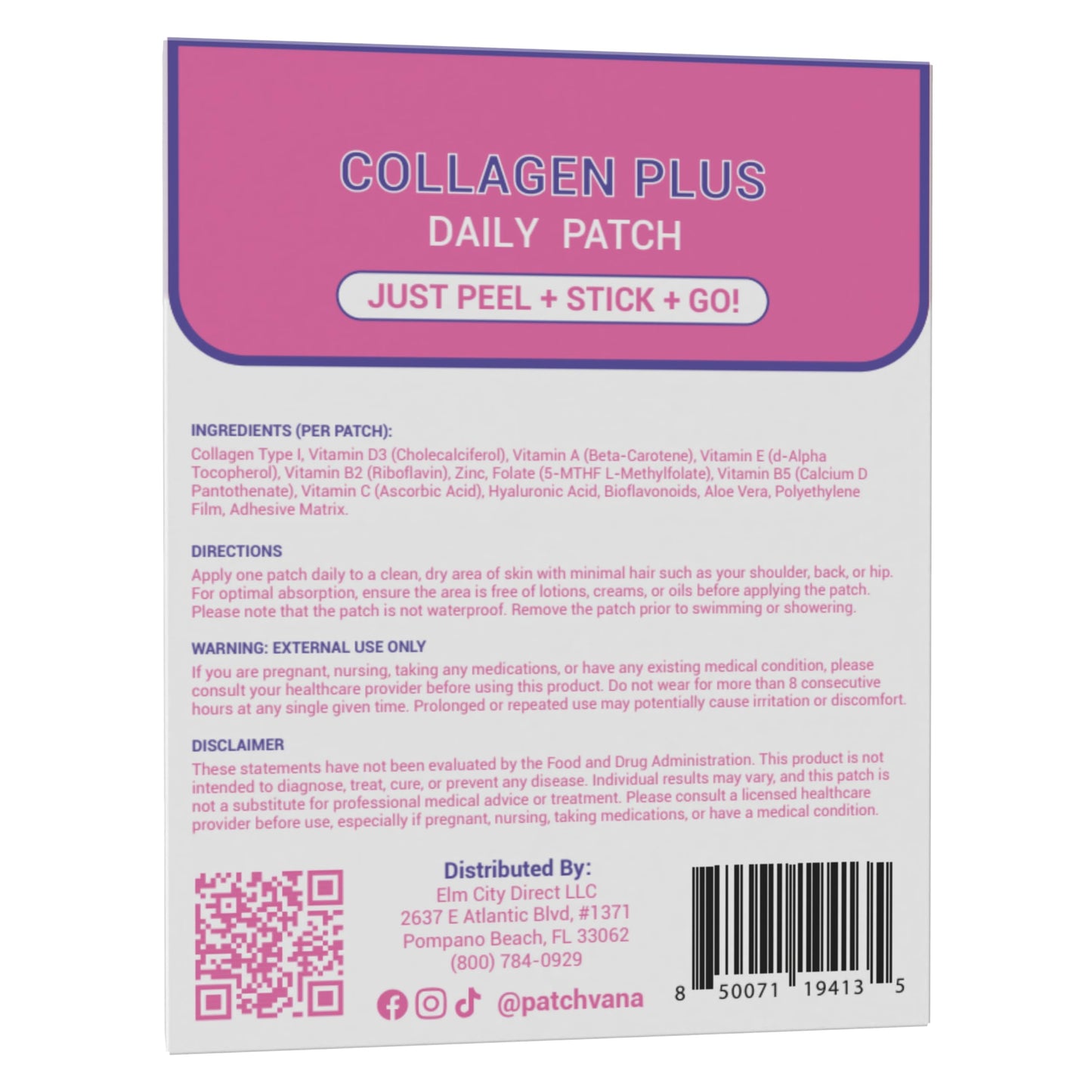 Patchvana Collagen Plus Patch for Women & Men, 1 Month Supply, 30 Patches PatchvanaBuy Supplements Australia