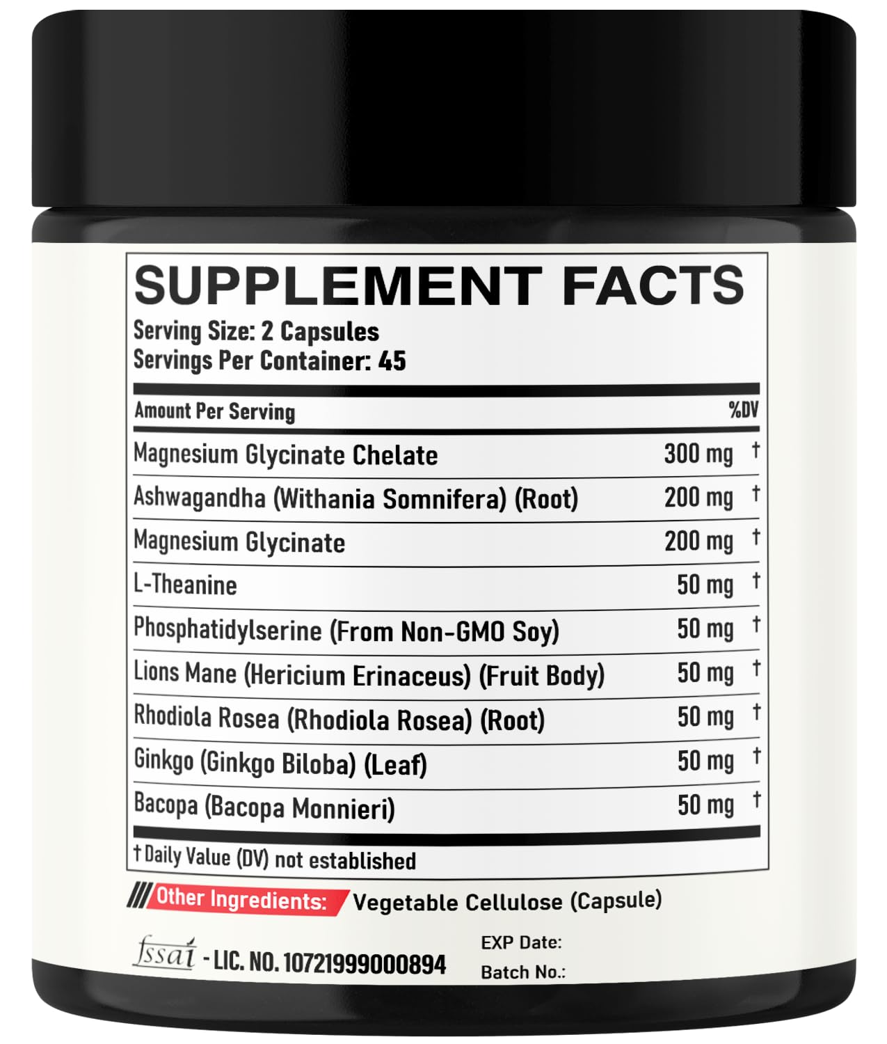DEDICAD 9in1 Cortisol Supplement - Ashwagandha and Magnesium Glycinate and Chelate - Brain Health & Restful Night & Mood Balance - 90 Capsules Supply 45 Days DEDICADĀ buy supplements Au
