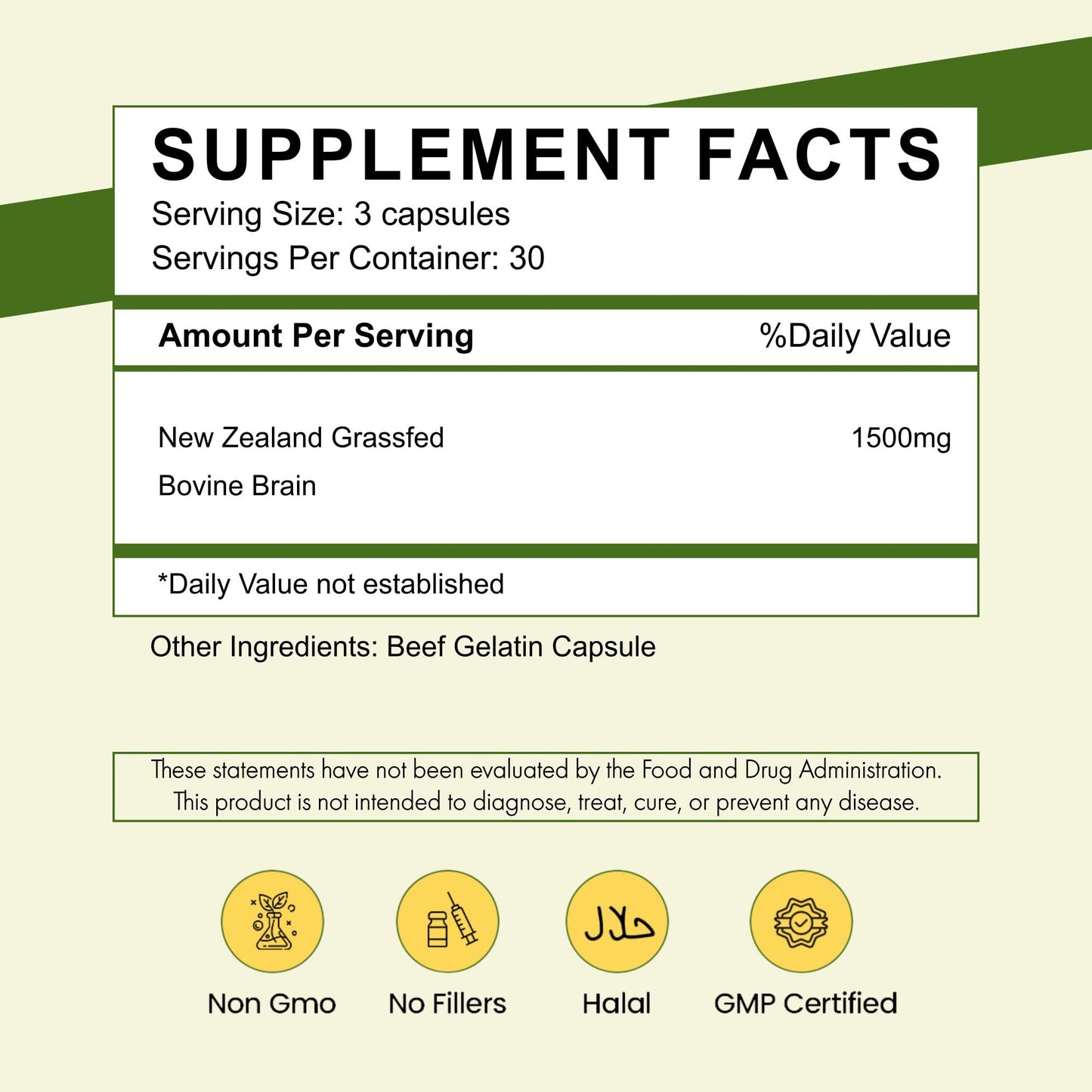 Primal Being Grassfed Beef Brain, Supports Memory, Mood, Focus, Energy, Cognitive Health - 90 Capsules, 1500mg per Serving Primal BeingBuy Supplements Australia