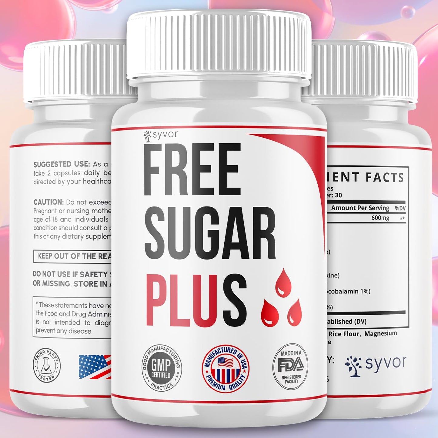Free Sugar Plus Capsules, Official FreeSugar Plus Blood Health Support Pills With All Natural Ingredients, Free Sugar Plus Advanced Wellness Support with Premium Vitamins for Women & Men (60 Capsules) SyvorBuy Supplements Australia