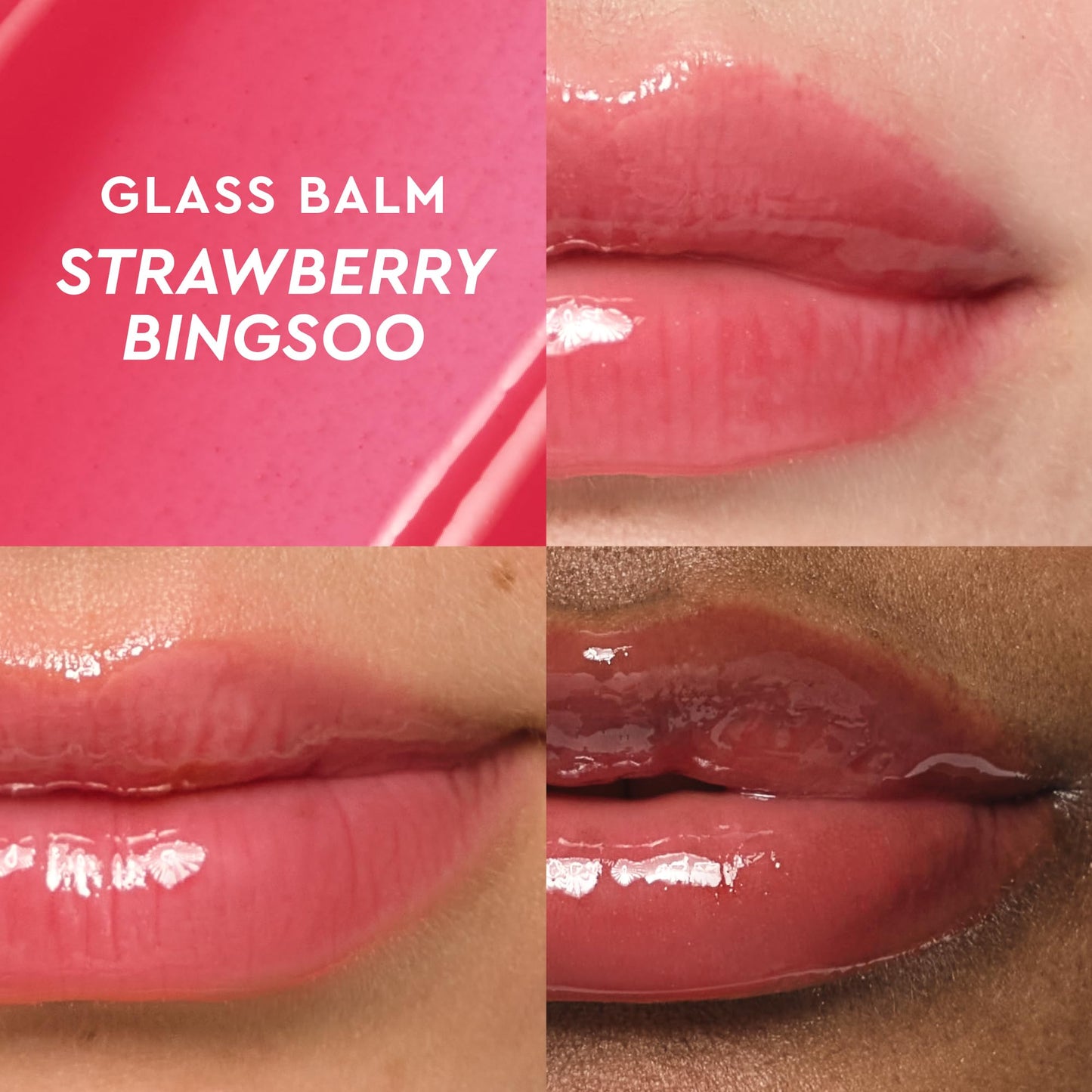 Glow Recipe Glass Balm Lip Treatment - 12Hr Hydrating Lip Balm & Moisturizer with Hyaluronic Acid to Smooth, Plump & Protect from Dryness - Sheer Pinky Red Tint, Strawberry Bingsoo (15 ml) Glow RecipeBuy Supplements Australia