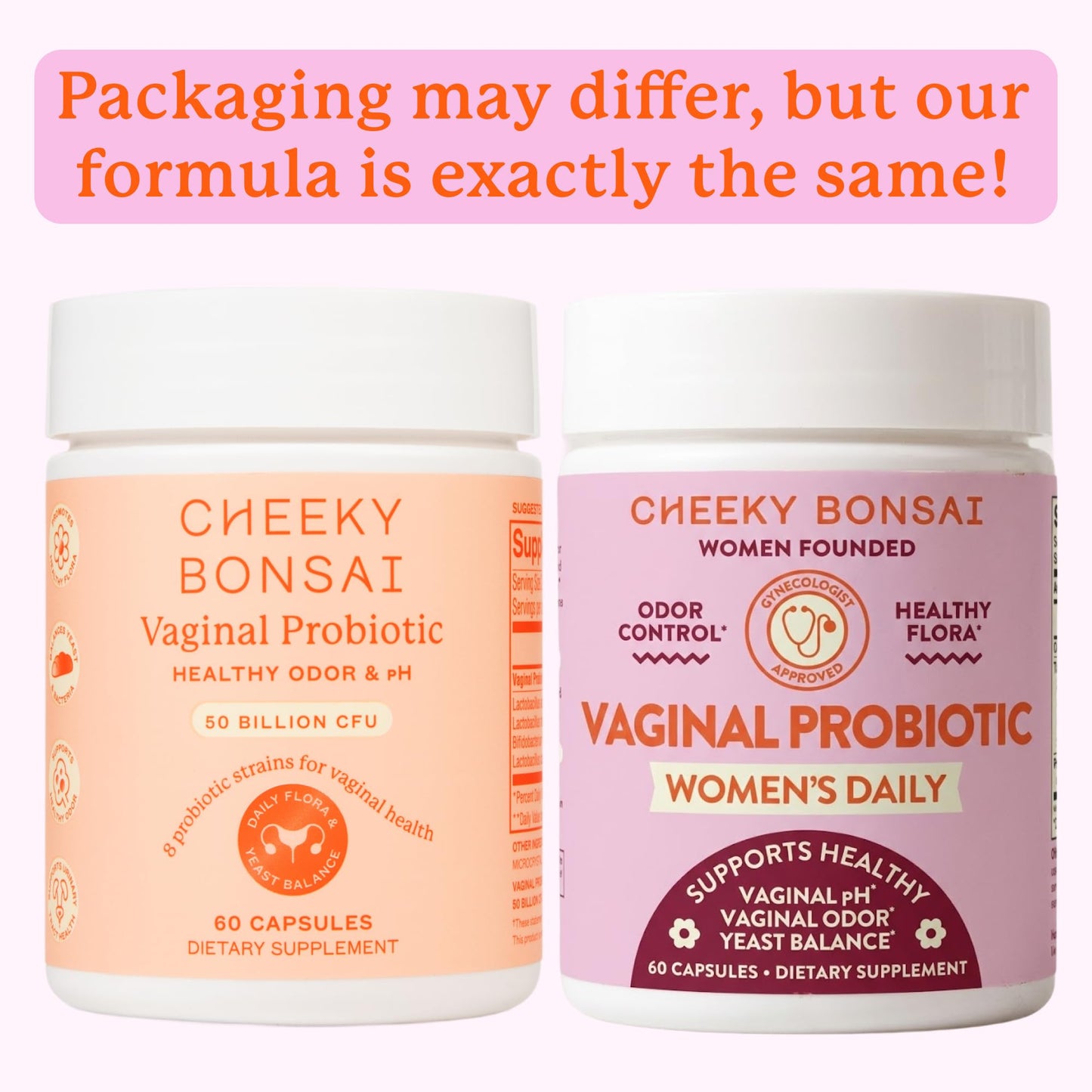 Cheeky Bonsai Vaginal Probiotic for Women pH Balance with Maximum Support 20 Billion CFU Probiotics - 8 Unique Strains for Her - Lactobacillus Blend - 60 Capsules (Packaging May Vary) Cheeky BonsaiBuy Supplements Australia