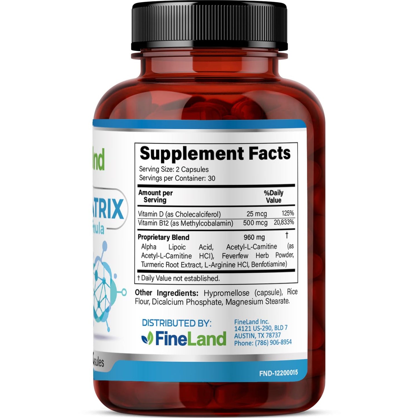 FineLand NEUROMATRIX Complex Formula, Advanced Cognitive and Nerve Support Supplement, High Potency Vitamin B12, Alpha Lipoic Acid and Acetyl-L-Carnitine, 60 Capsules FineLandBuy Supplements Australia