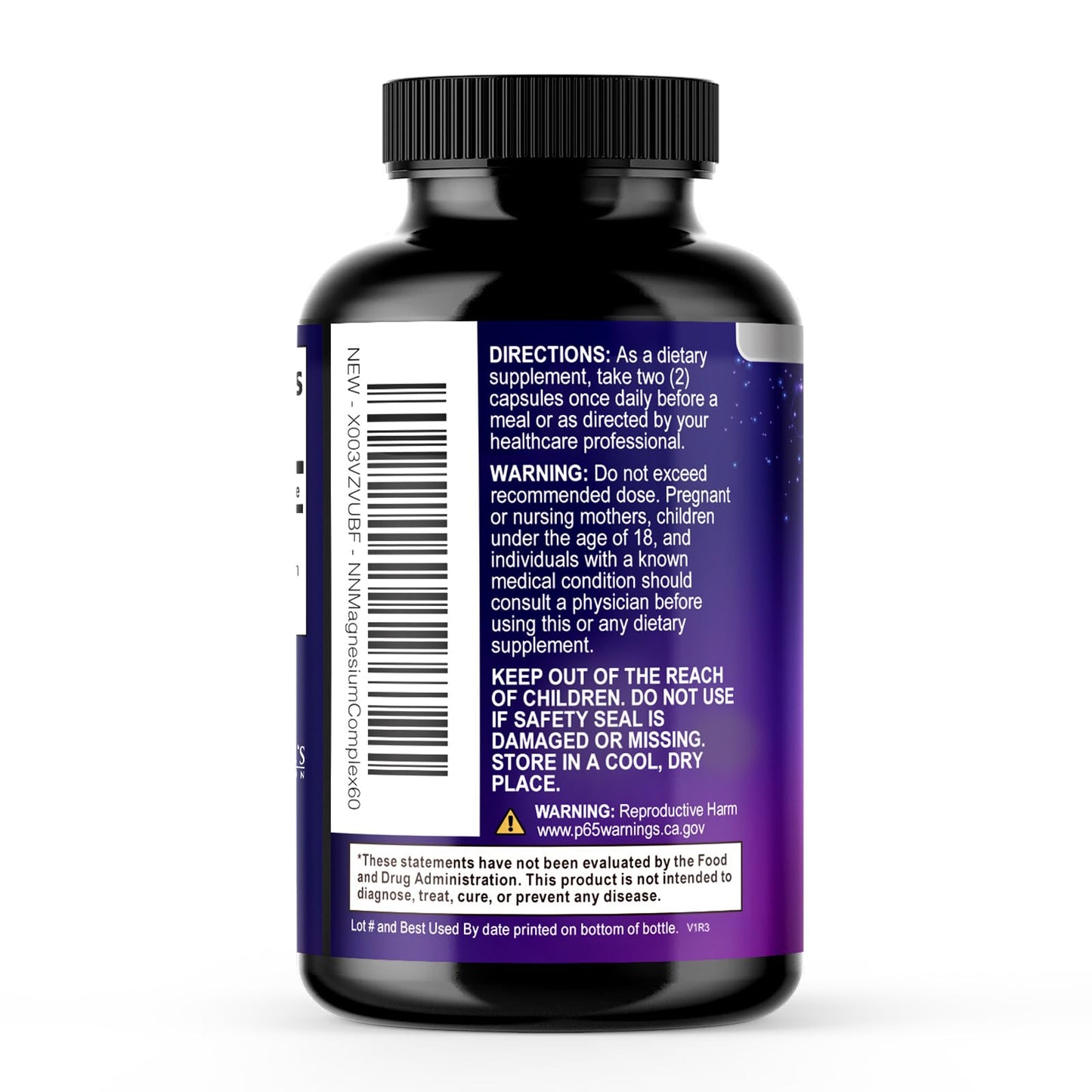 Magnesium Complex Supplement - Magnesium 500 mg Per Serving - 4 in 1 High Absorption Blend - 100% Chelated Magnesium Glycinate with Malate, Citrate & Oxide - Vegan Complex - USA Bottled - 60 Capsules Nature's Nutrition buy supplements Au