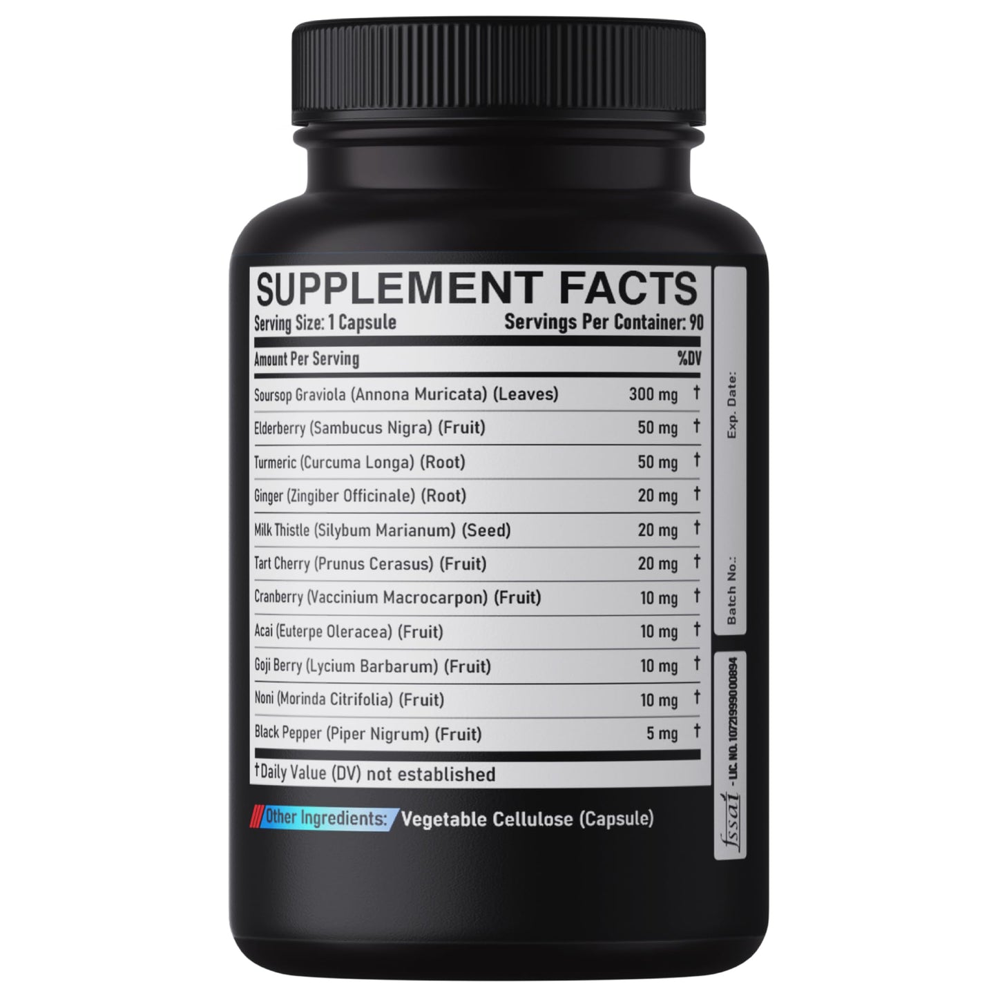 DEDICAD 11in1 Graviola Soursop Capsules for 5 Months Supply with Soursop Fruit, Elderberry, Turmeric, Ginger, Milk Thistle, Cranberry & More - Mood - 150 Vegan Capsules DEDICAD buy supplements Au