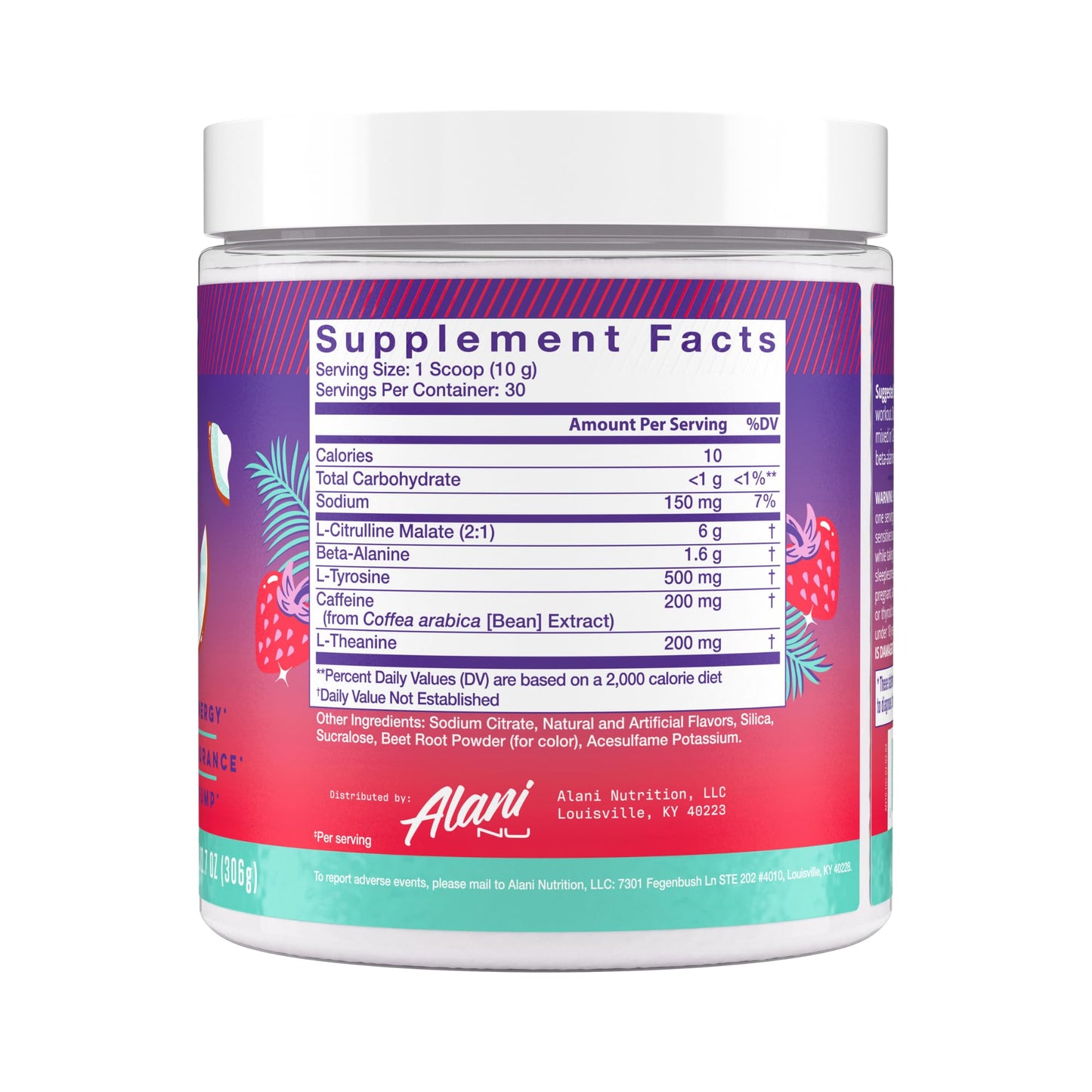 Alani Nu Pre Workout Powder Hawaiian Shaved ICE, Amino Energy Boost, Endurance Supplement, Sugar Free, 200mg Caffeine
