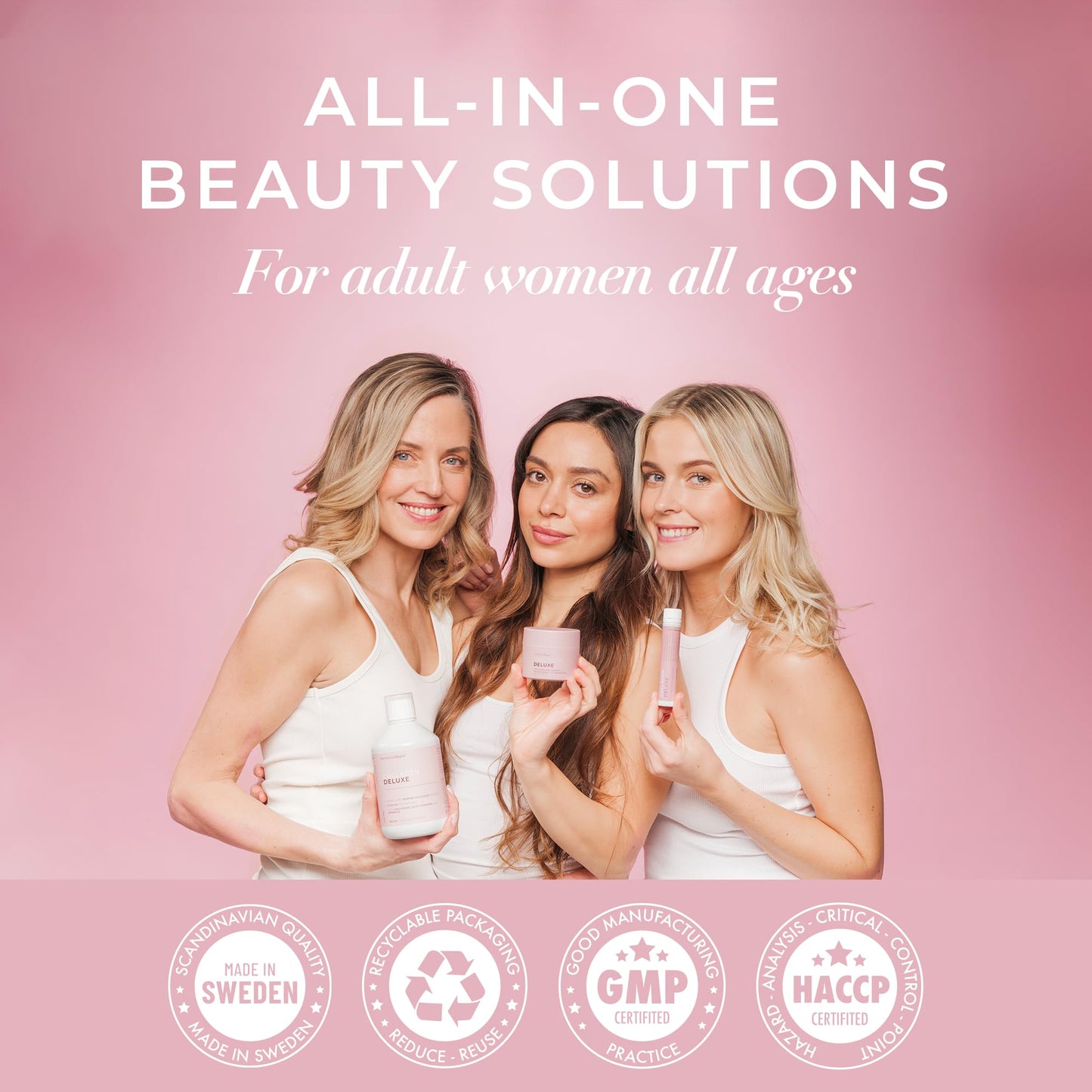Swedish Collagen Deluxe 12,500 mg Hydrolyzed Marine Collagen Liquid Supplement - 20 Day Supply, 500 ml, Type 1 & 3 | Peptides & Vitamins for Hair, Skin, Nails, Joints | Clinically Tested | Sugar Free Swedish Collagen buy supplements Au