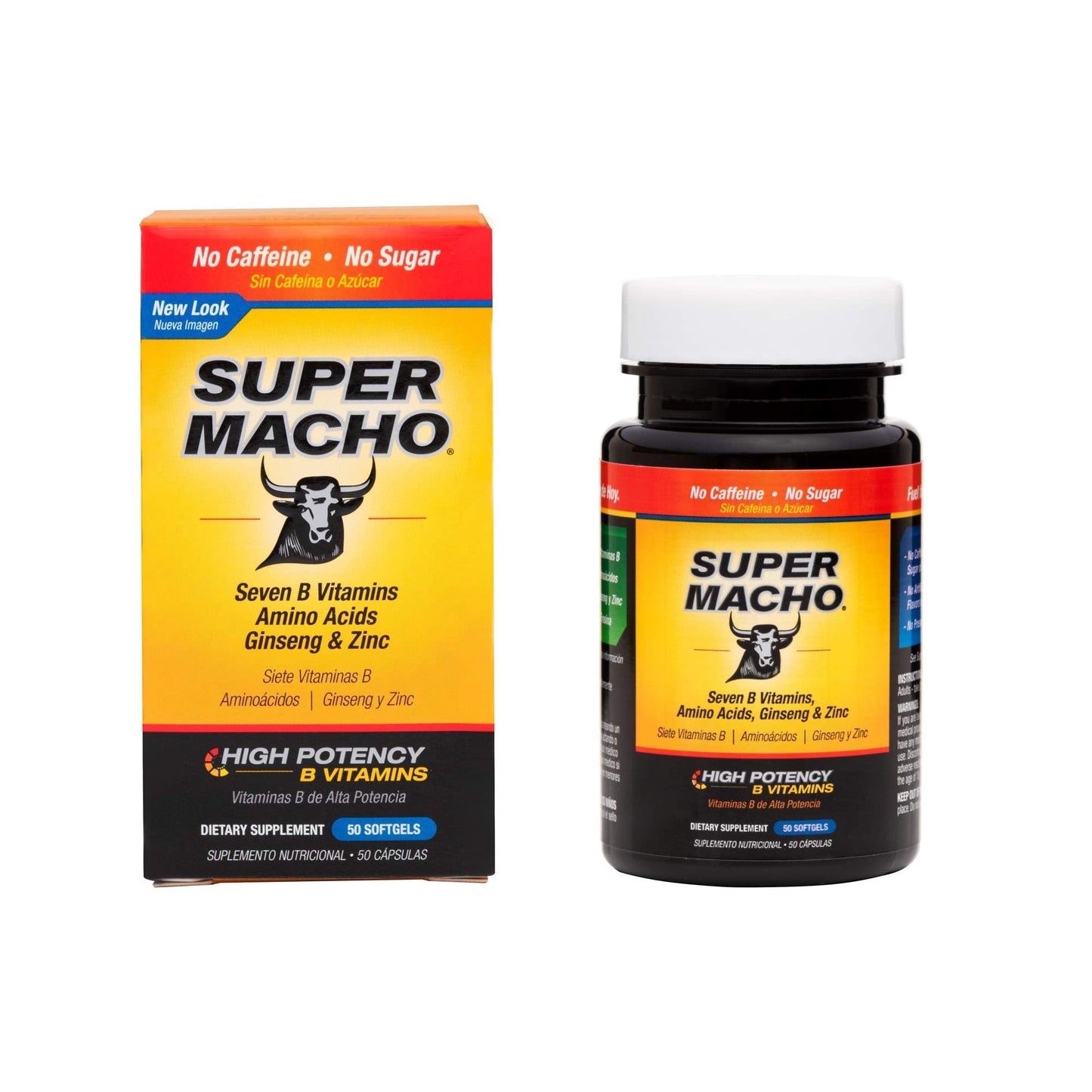 Super Macho Dietary Supplement with High Potency Zinc & 7 B Vitamins, No Preservatives, Sugar or Caffeine, Made in USA, 50 Softgels (3 Pack) Super MachoBuy Supplements Australia
