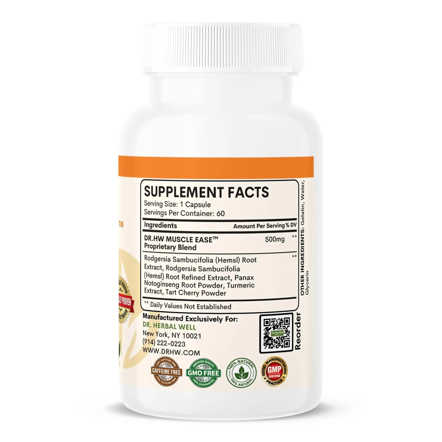 DR.HERBAL WELL Muscle Ease - Joint, Muscle & Nerve Support Fast Acting Relax Comfort Recovery Natural Herbal Supplement - (60 Capsules) MAX-Strength DR. HERBAL WELLBuy Supplements Australia