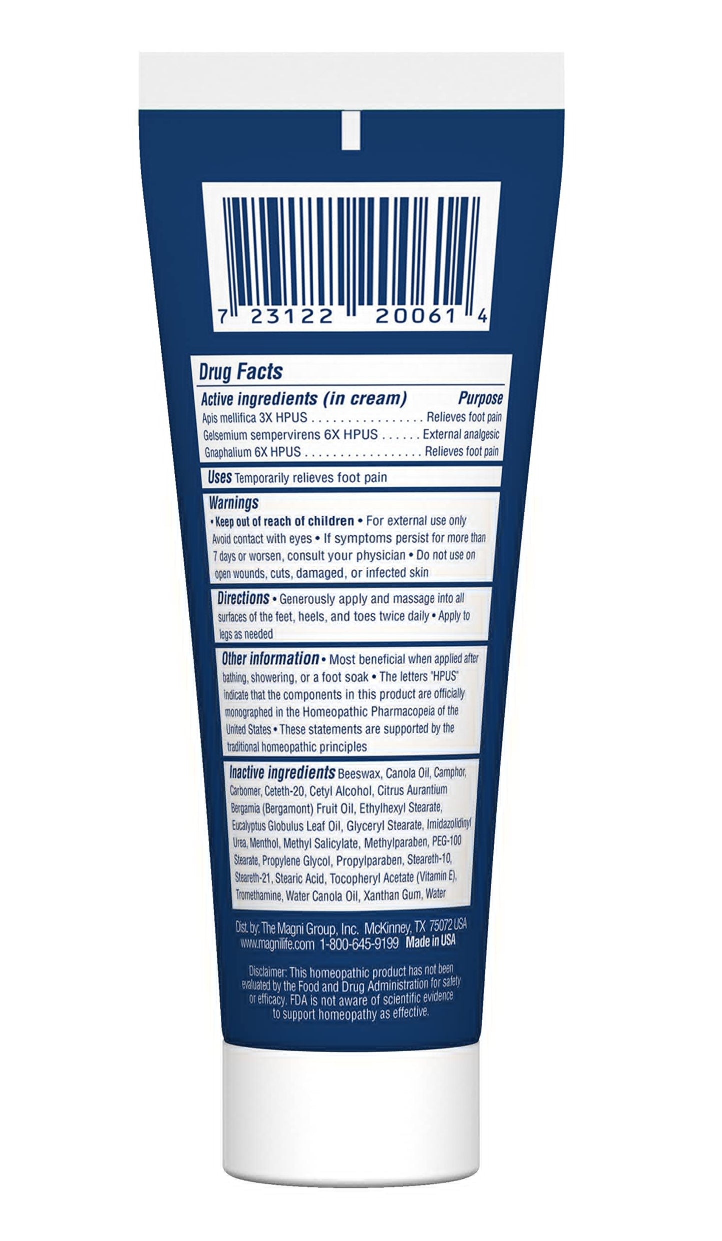 MagniLife Pain Relieving Foot Cream, 8 oz Tube, Soothing Relief for Soreness, Pain, Burning, Tingling, Itching or Sensitivity in Feet & Legs, Moisturizing & Hydrating Foot Cream, No Petroleum MagniLifeBuy Supplements Australia