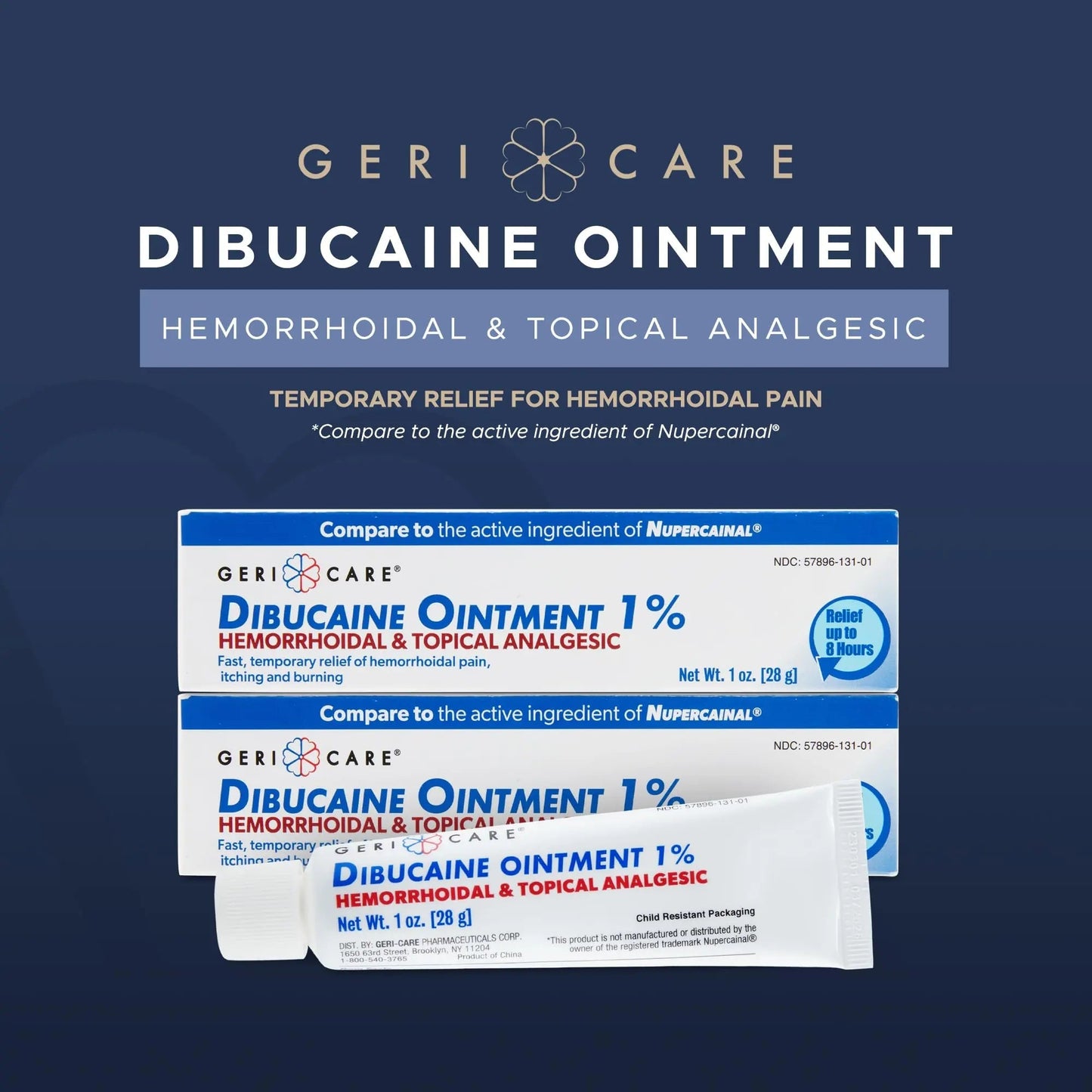 GeriCare Dibucaine Hemorroid Ointment 1% Pain-Relief Hemorrhoid Cream |Hemorroidal & Topical Analgesic| Quick Relief from Burning & Itching | Fast-Acting External Hemorrhoid Treatment 1oz (2 Pack) GeriCareBuy Supplements Australia