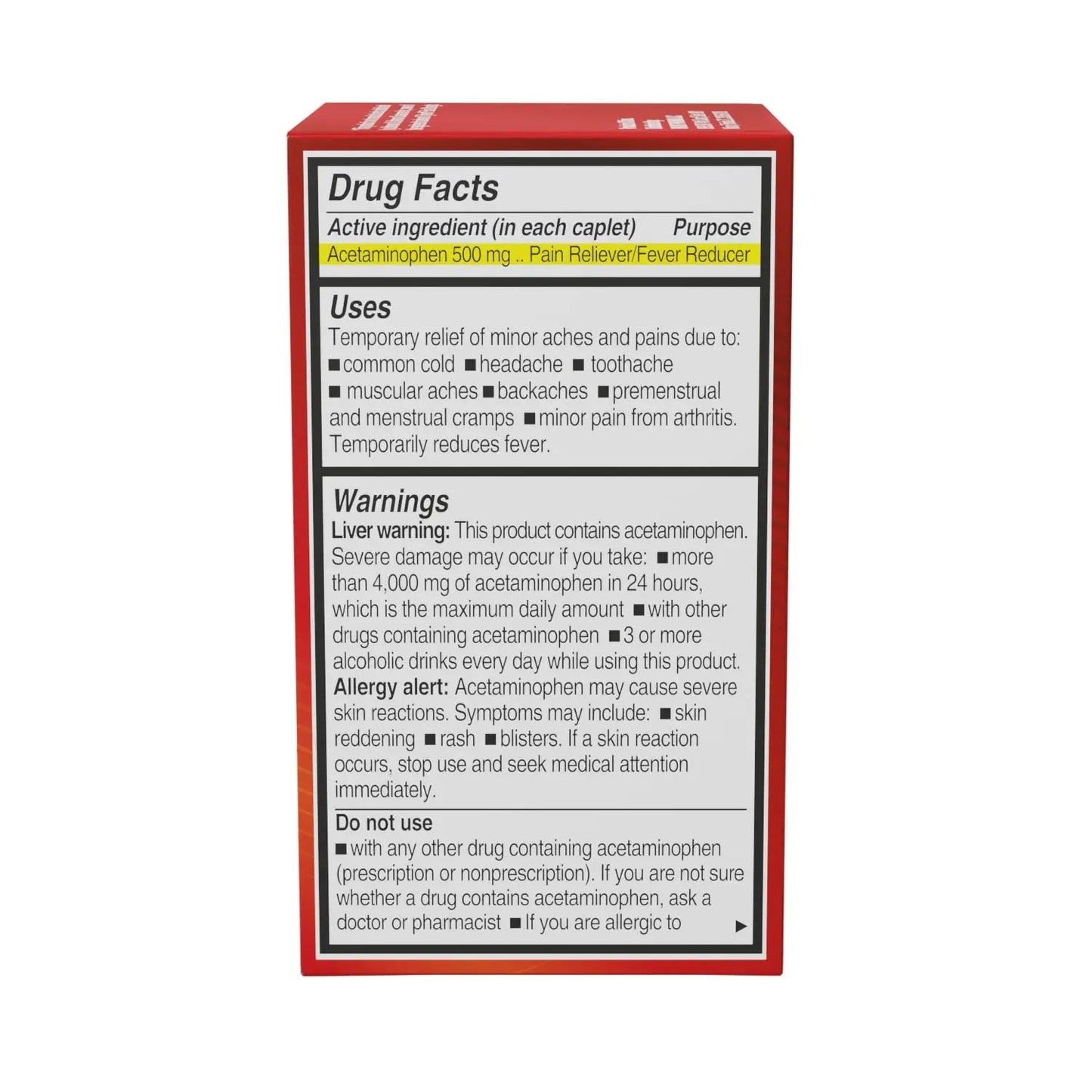 NOTTS Extra Strength 500 mg Caplets with Acetaminophen, Pain Reliever and Fever Reducer for Headache, Backache and Toothache, 100 Count NOTTSBuy Supplements Australia