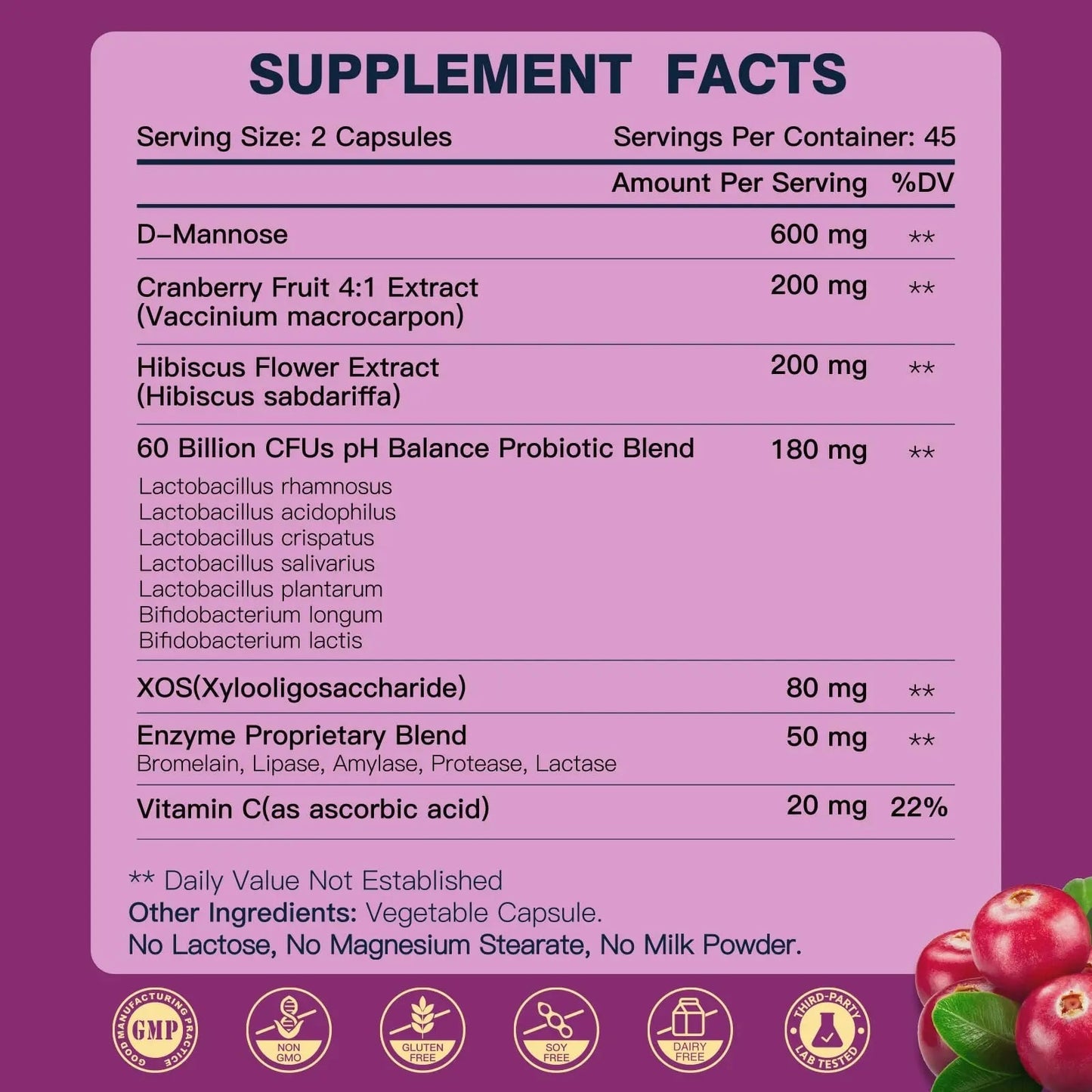 DRFOSTER Urinary Tract Health for Women, Vaginal Probiotics for Women pH Balance with D-Mannose, Cranberry, Probiotics and Prebiotics for Digestive Helath 90 Veggie Capsules DRFOSTERBuy Supplements Australia