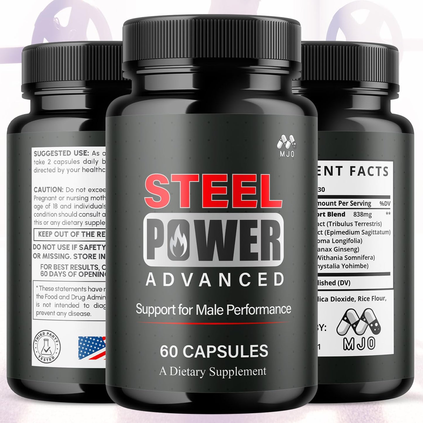 Steel Power Capsules, Official Steel Power for Men with All Natural Ingredients, Advanced SteelPower Men's Health and Wellness Vitamin Formula Pills with Maximum Strength Multivitamins (60 Capsules) MJOBuy Supplements Australia
