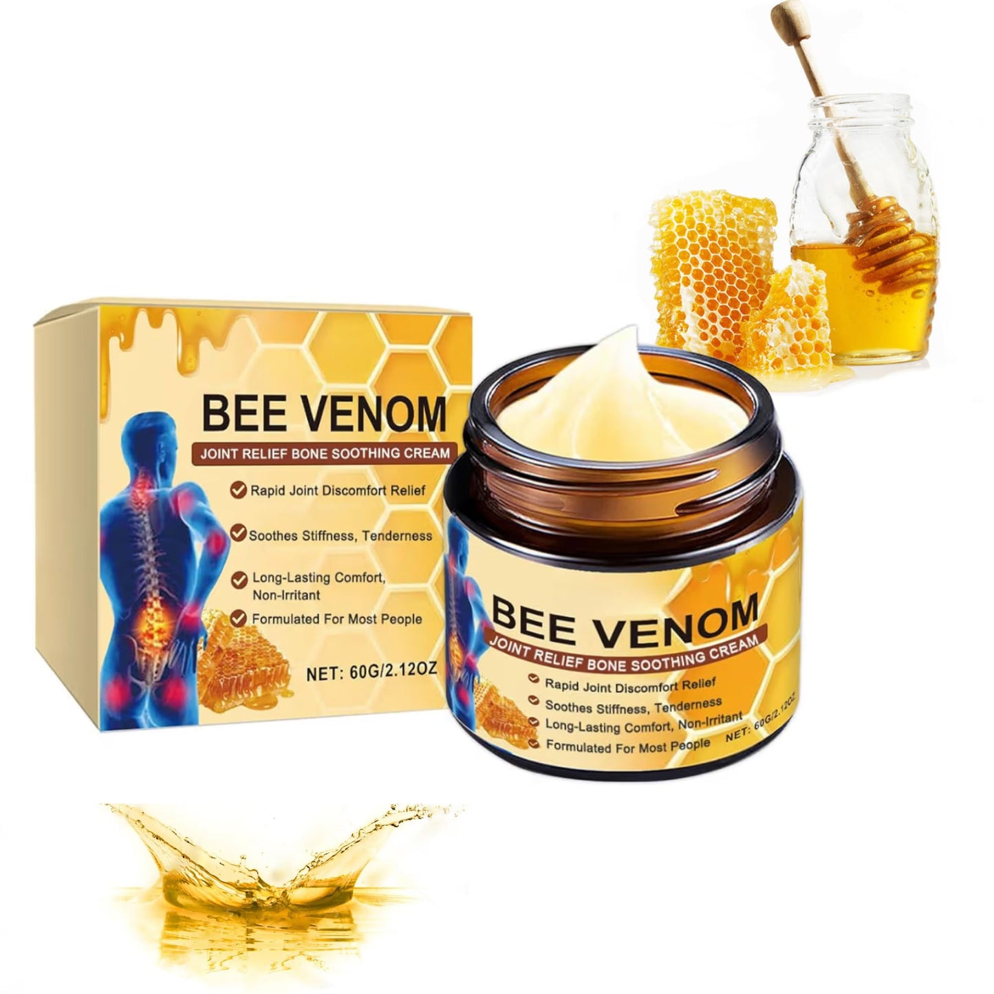 3 Diamonds Bee Venom Cream, Natural Joint & Bone Soothing Ointment for Back, Knees, Hands, Neck & Feet – Fast Absorbing Bee Venom Cream – 60g/2.12oz 3 DiamondsBuy Supplements Australia