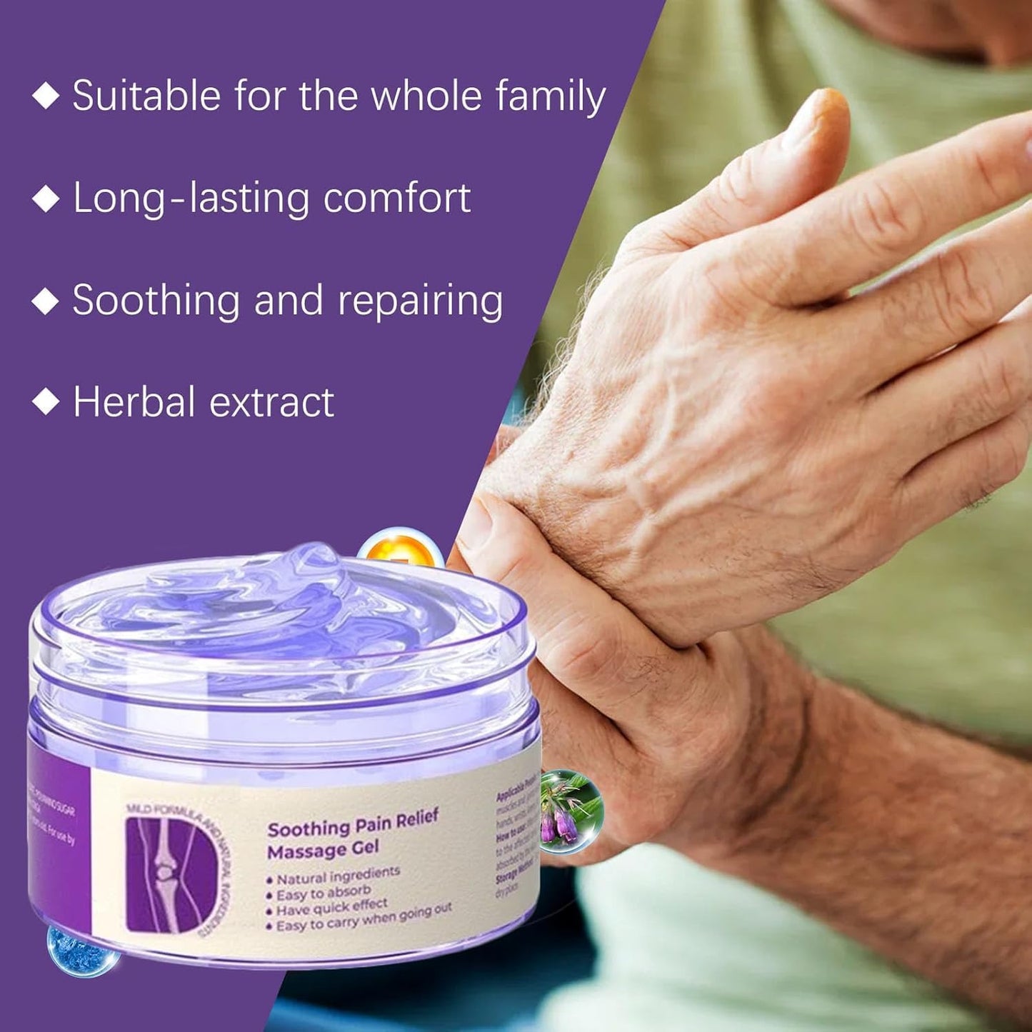 TIMLIFE 2PCS Joint Purple Gel, Purple Relief Soothing Massage Cream,Joint Activities Throughout The Body, Soothes Knees, Lumbar, Neck, Hands, and Feet TIMLIFEBuy Supplements Australia