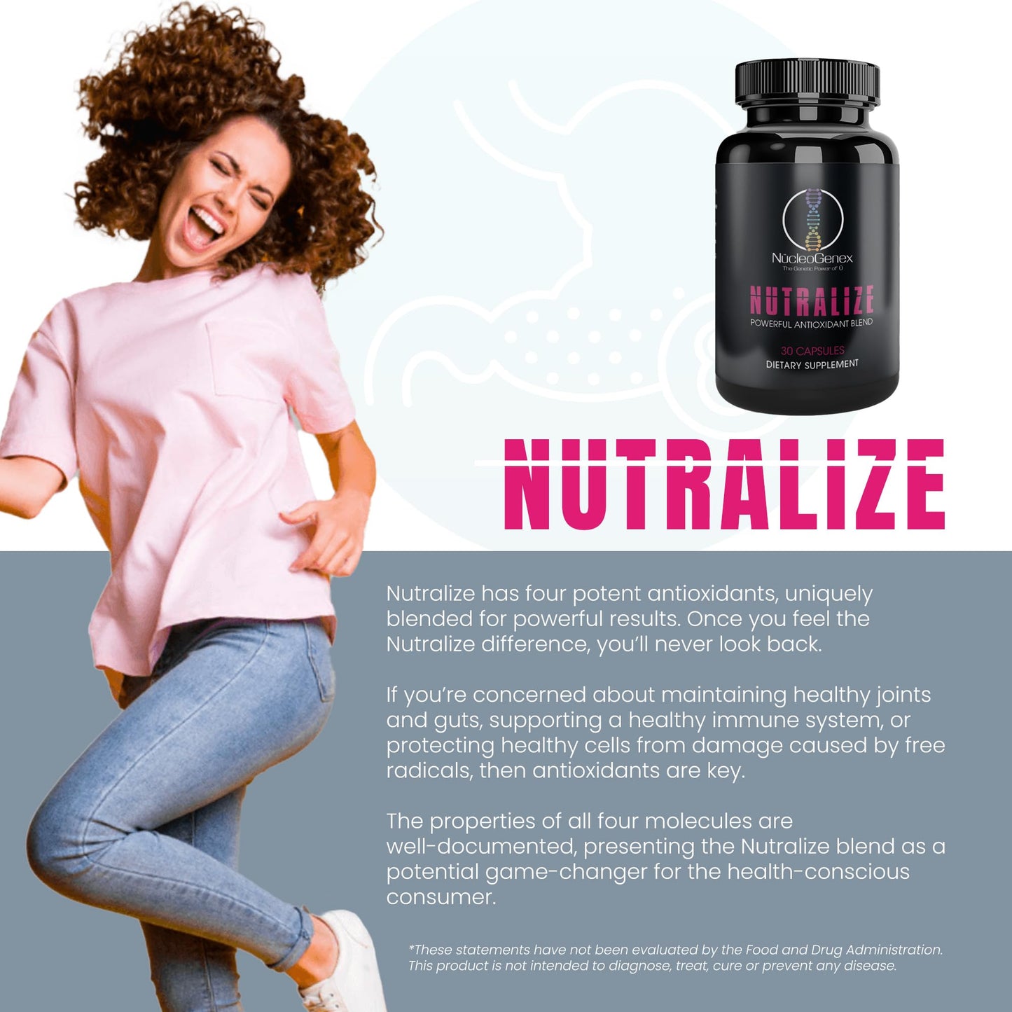 Nucleogenex - Nutralize - The Key to Supporting a Healthy Aging Process and Immune System - Potent Blend for Powerful Cell Protection - Xanthohumol, CurcuPrime, C-60 Complex, PureQQ - 30 Capsules NucleOGenex buy supplements Au