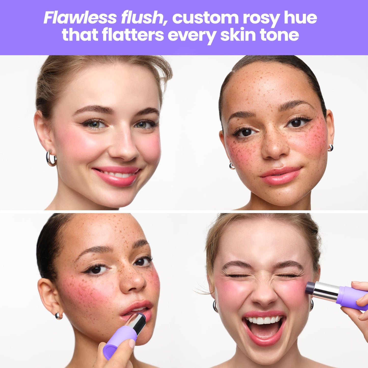 Wonderskin Cream Blush Stick pH-Activated - pHlush Stick Multi-Use, Blush for Cheeks and Lips, Cooling Nourishing Color-Adjusting Makeup WonderskinBuy Supplements Australia