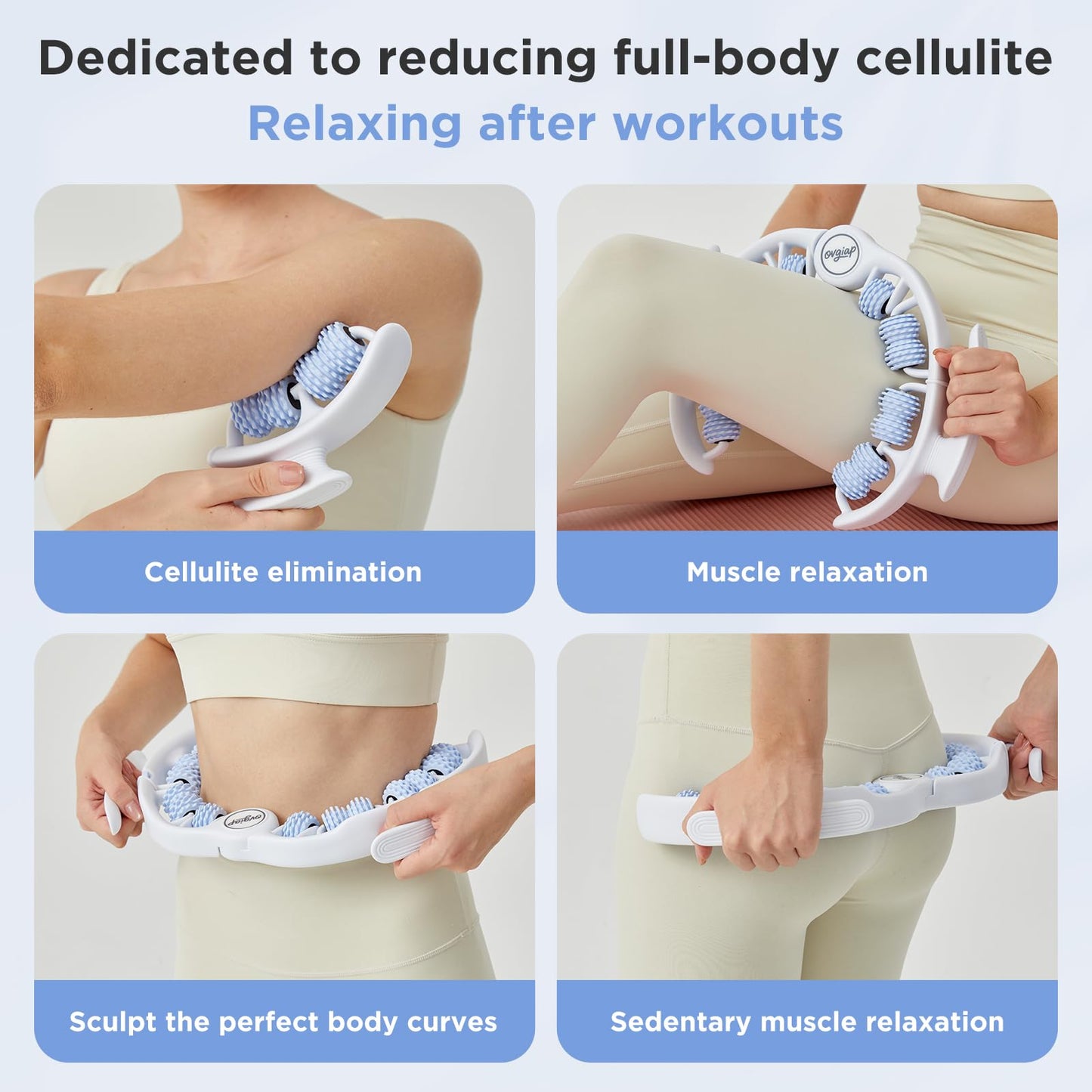 OVGIAP Cellulite Manual Massager for Legs & Thighs - Lymphatic Drainage Tool, Handheld Fascia Blaster for Deep Tissue, Body Sculpting Cellulite Remover(Blue) OVGIAP buy supplements Au