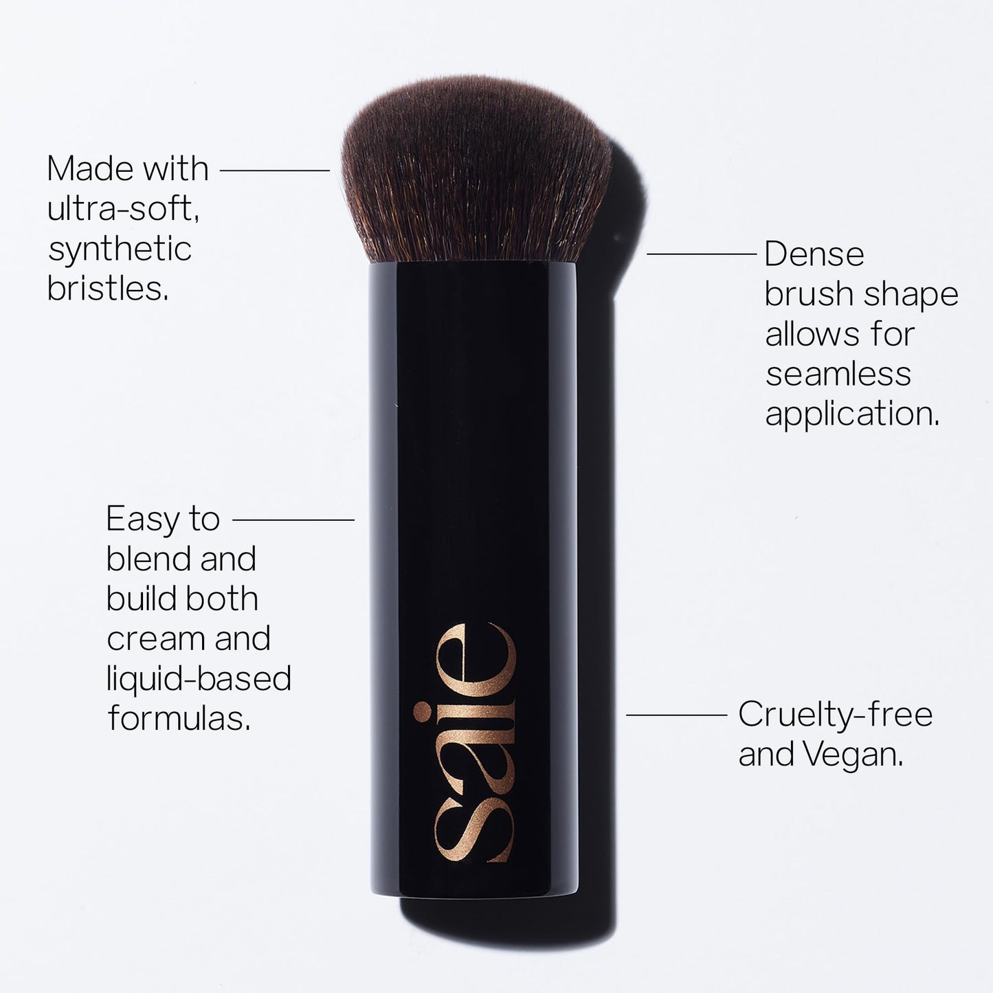 Saie The Big Liquid Foundation Brush - Soft, Multi-Use Makeup Brush for Buffing, Blending & Building - Made with Cruelty-Free, Synthetic Bristles & Creates a Seamless Finish (1 Count) SaieBuy Supplements Australia