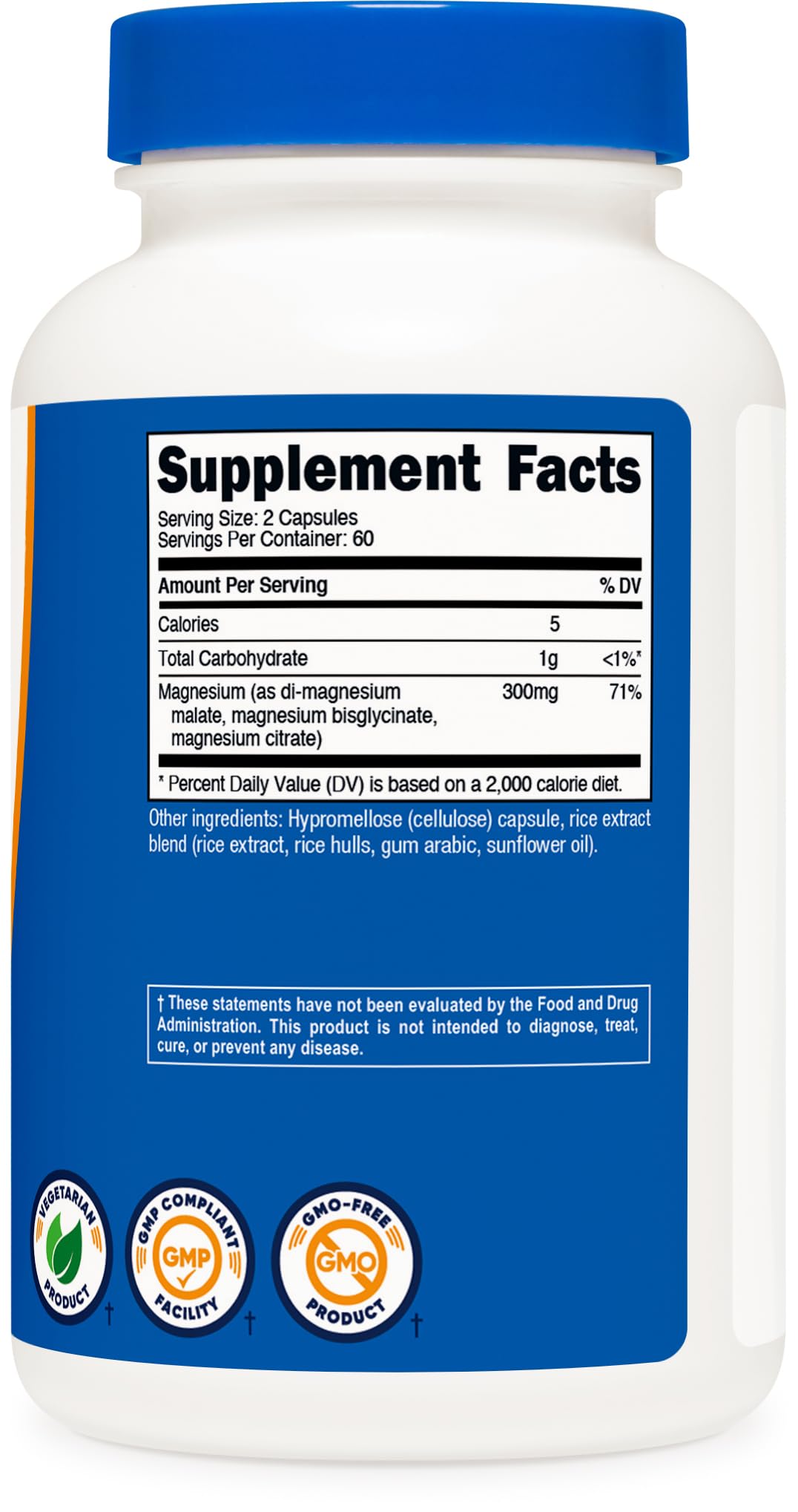 Nutricost Triple Magnesium Complex (300mg, 120 Capsules) - from Di-Magnesium Malate, Bisglycinate and Citrate, 60 Servings Nutricost buy supplements Au