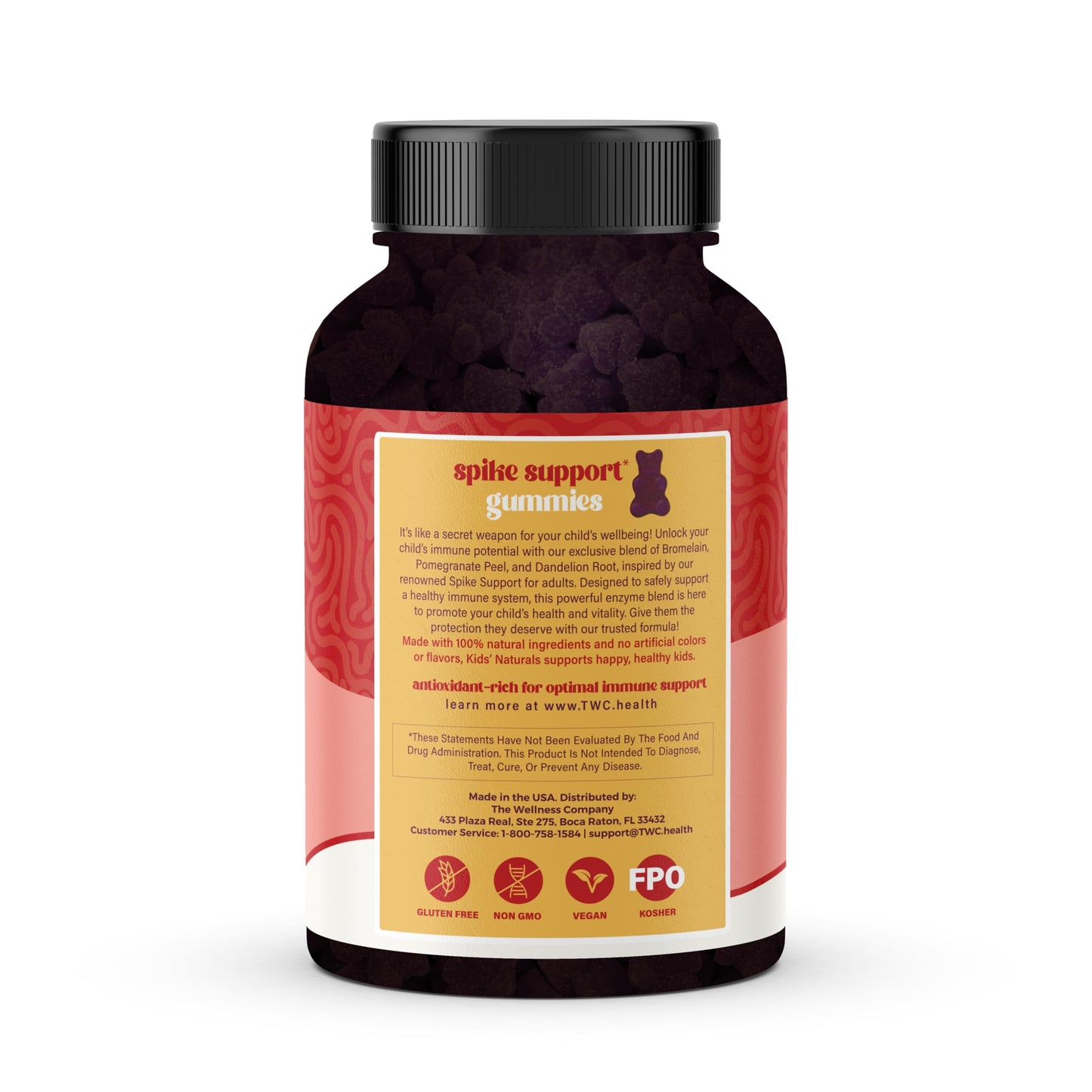 Kids Naturals Spike Support Gummies – Year-Round Wellness with Vitamin C, D & Zinc | 60ct (1 Month Supply) The Wellness CompanyBuy Supplements Australia