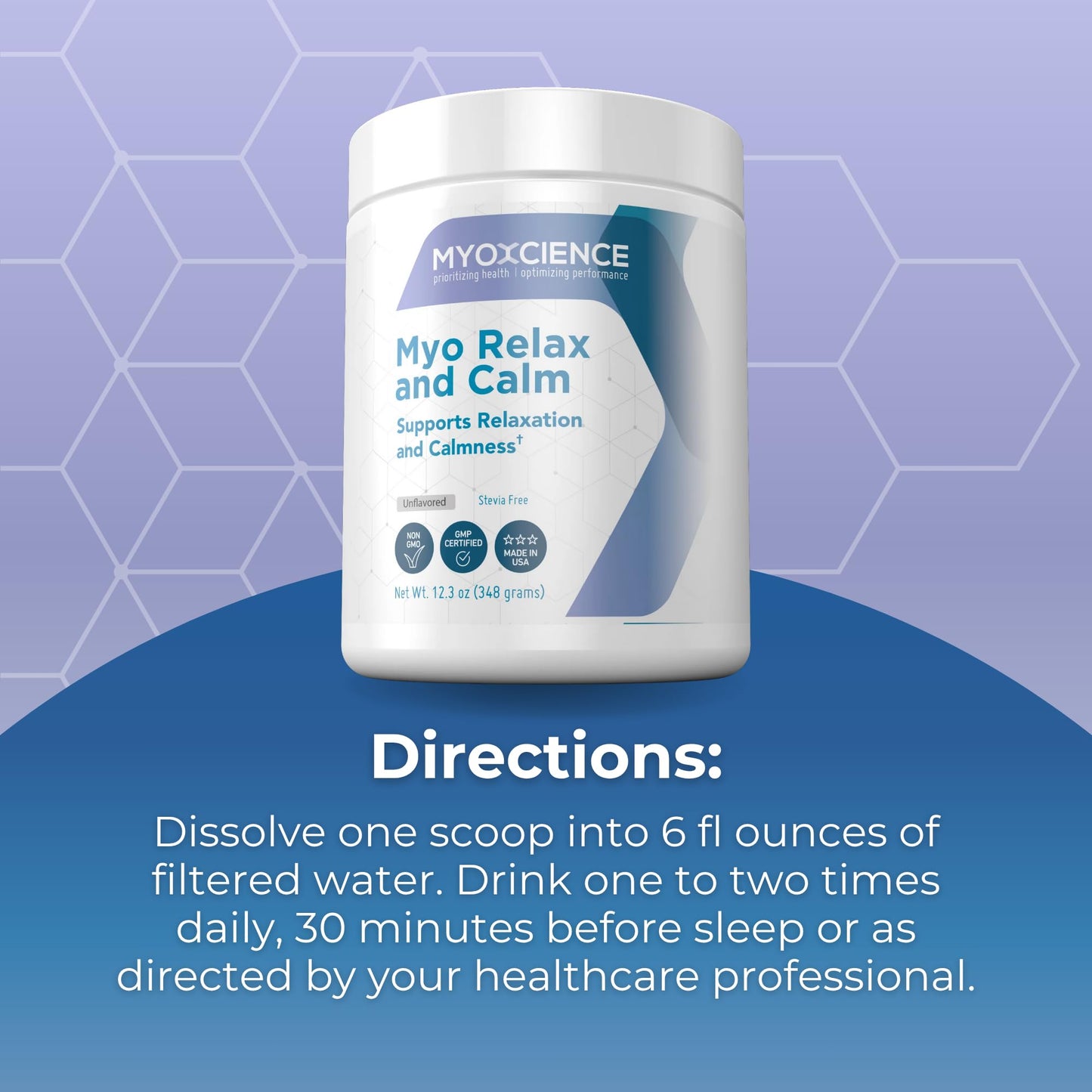 MYOXCIENCE Myo Relax & Calm | Myo-Inositol, L-Theanine, Taurine, Magnesium & GABA | Supports Sleep, Neurotransmitter & Hormone Support (Unflavored) (60 Servings) MYOXCIENCE buy supplements Au