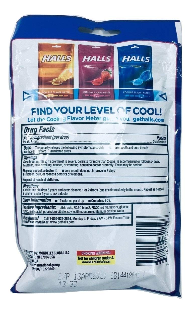 Halls Breezers Cool Berry Cough Drops - Pack of 3