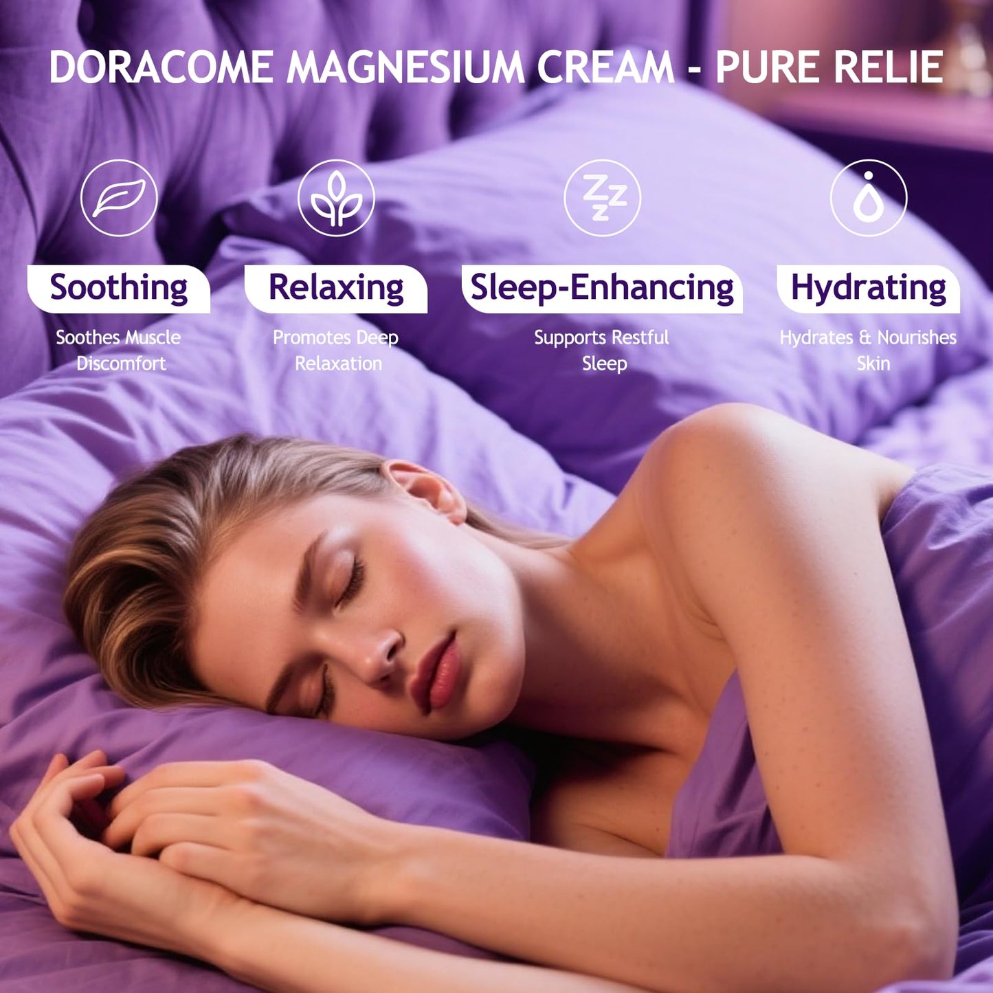 Doracome Magnesium Moisturizing Cream for Muscle Relief, Sleep Support and Stress Relief, Fast-Absorbing Formula,Skin Friendly,Lightly Scented-SJX DoracomeBuy Supplements Australia